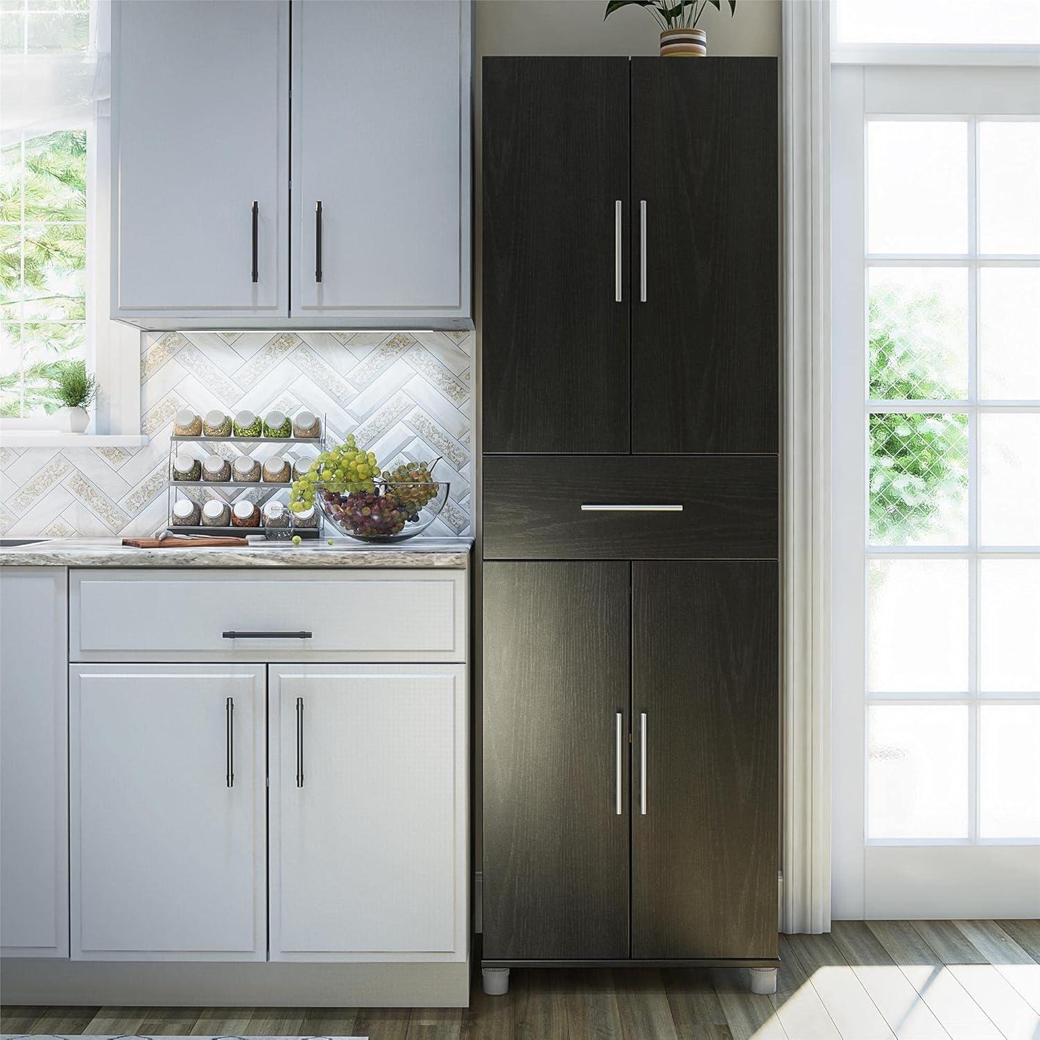 Camberly 4 Door/1 Drawer Storage Cabinet, Graphite Gray