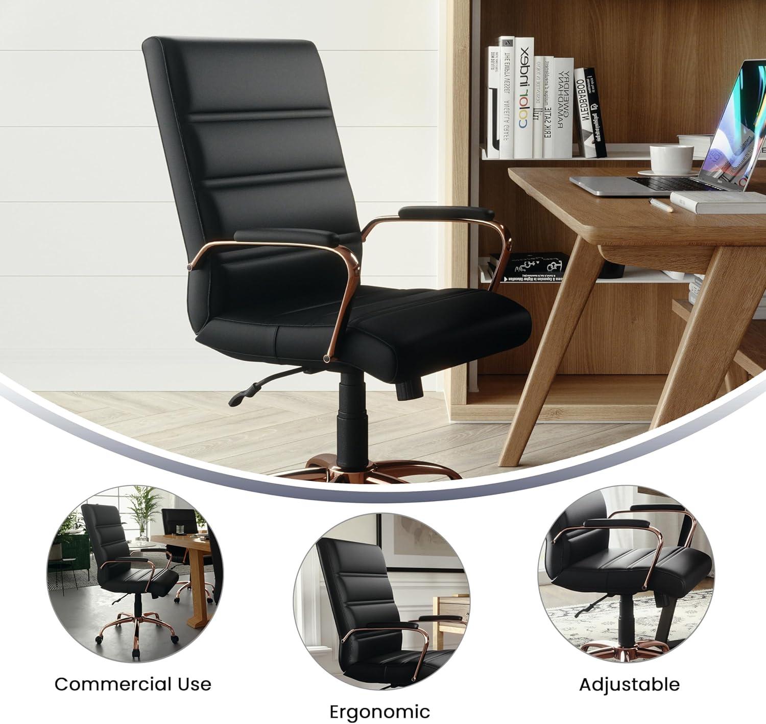 Flash Furniture Mid-Back Executive Swivel Office Chair with Metal Frame and Arms