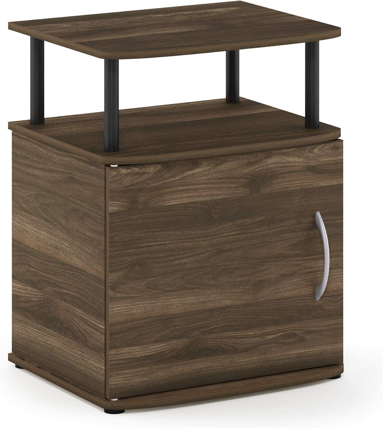 Furinno JAYA Utility Design End Table, Columbia Walnut/Black