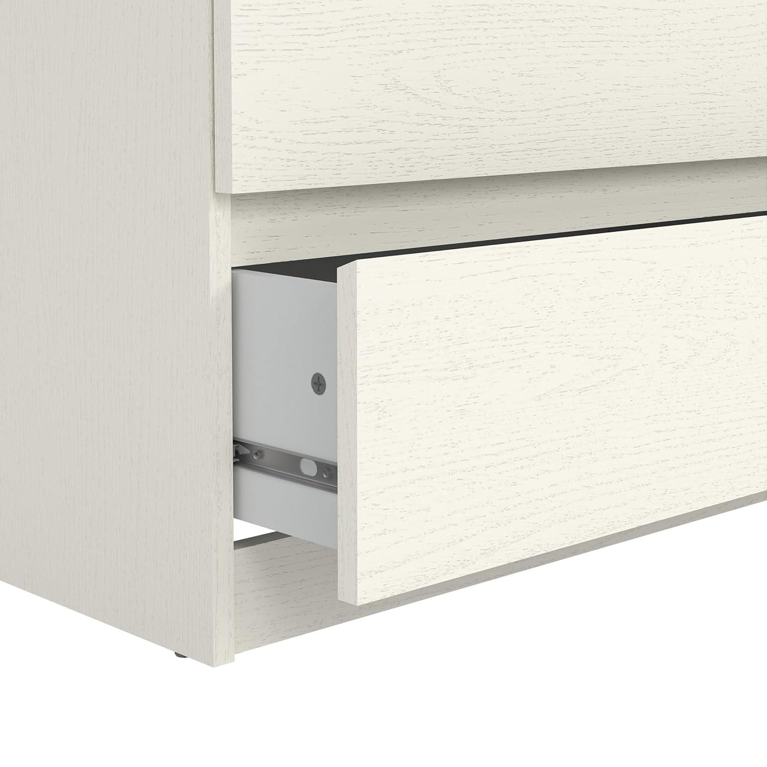 Tvilum Scottsdale 6 Drawer Double Dresser for Adults, White Woodgrain