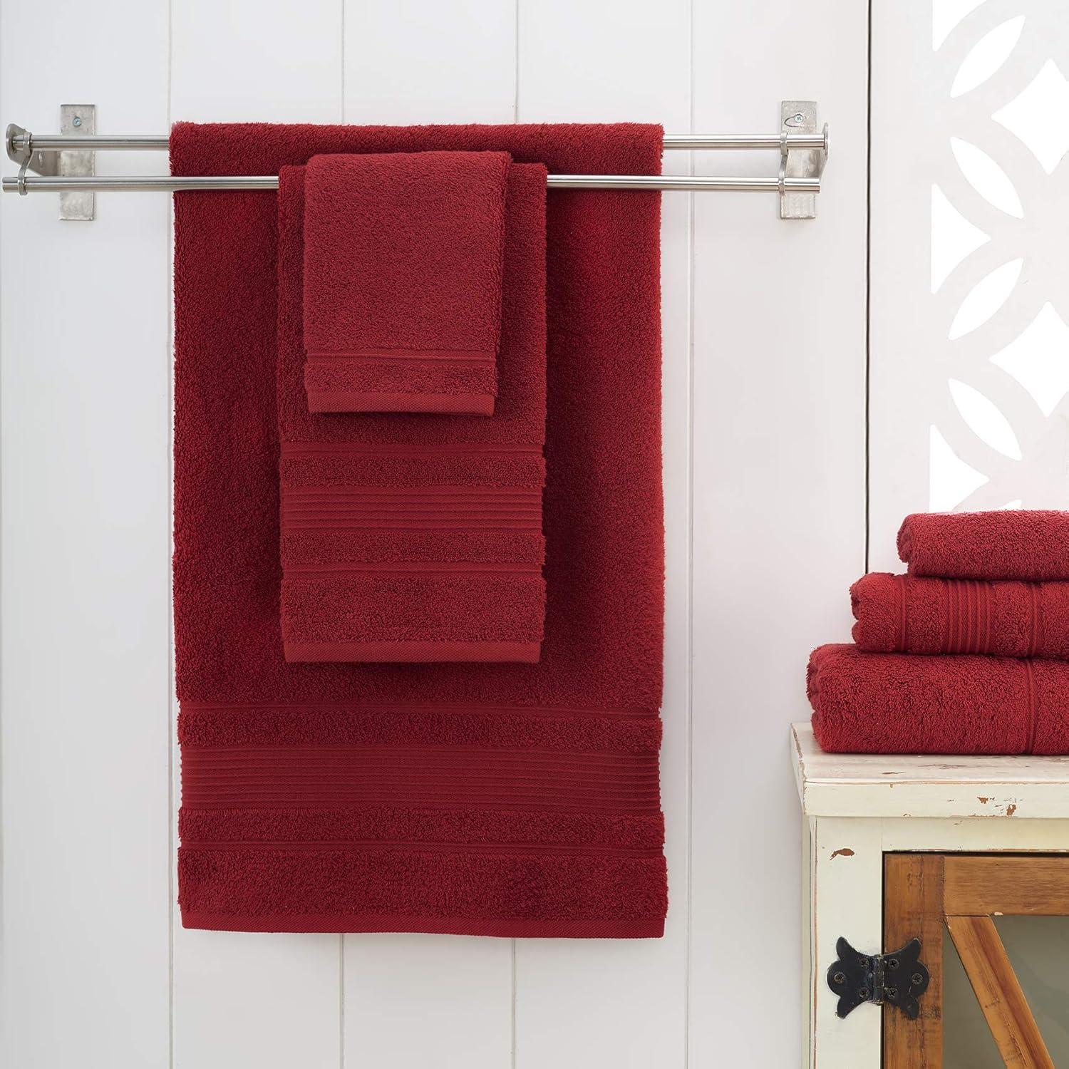 4-Piece Bath Towels Set for Bathroom, Spa & Hotel Quality | 100% Cotton Turkish Towels | Absorbent, Soft, and Eco-Friendly (Burgundy)