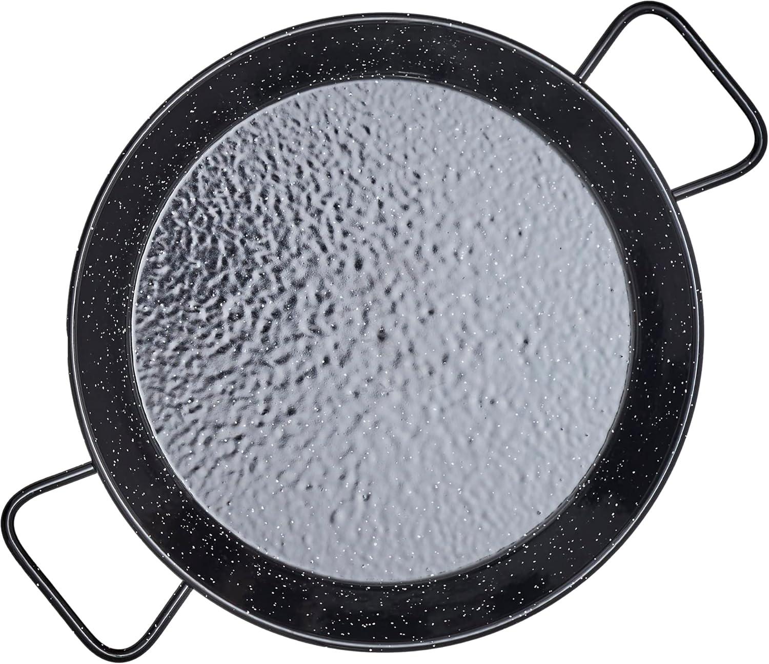 6-Inch Black Enameled Steel Paella Pan