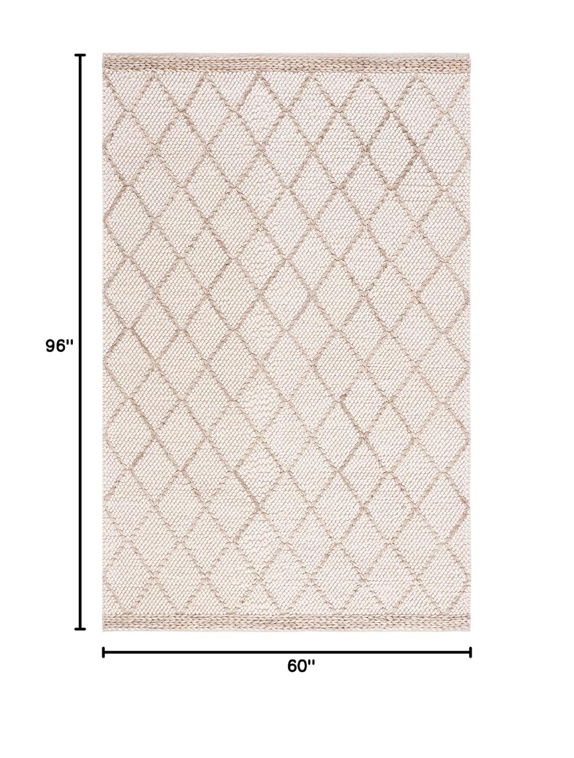 Natura NAT223 Hand Woven Indoor Area Rug - Ivory/Natural - 5'x8' - Safavieh