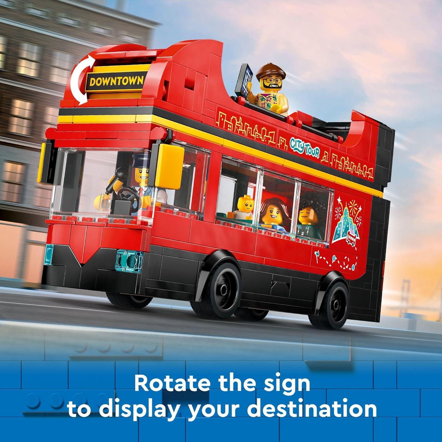 LEGO City Red Double-Decker Sightseeing Bus Toy, London Bus 60407