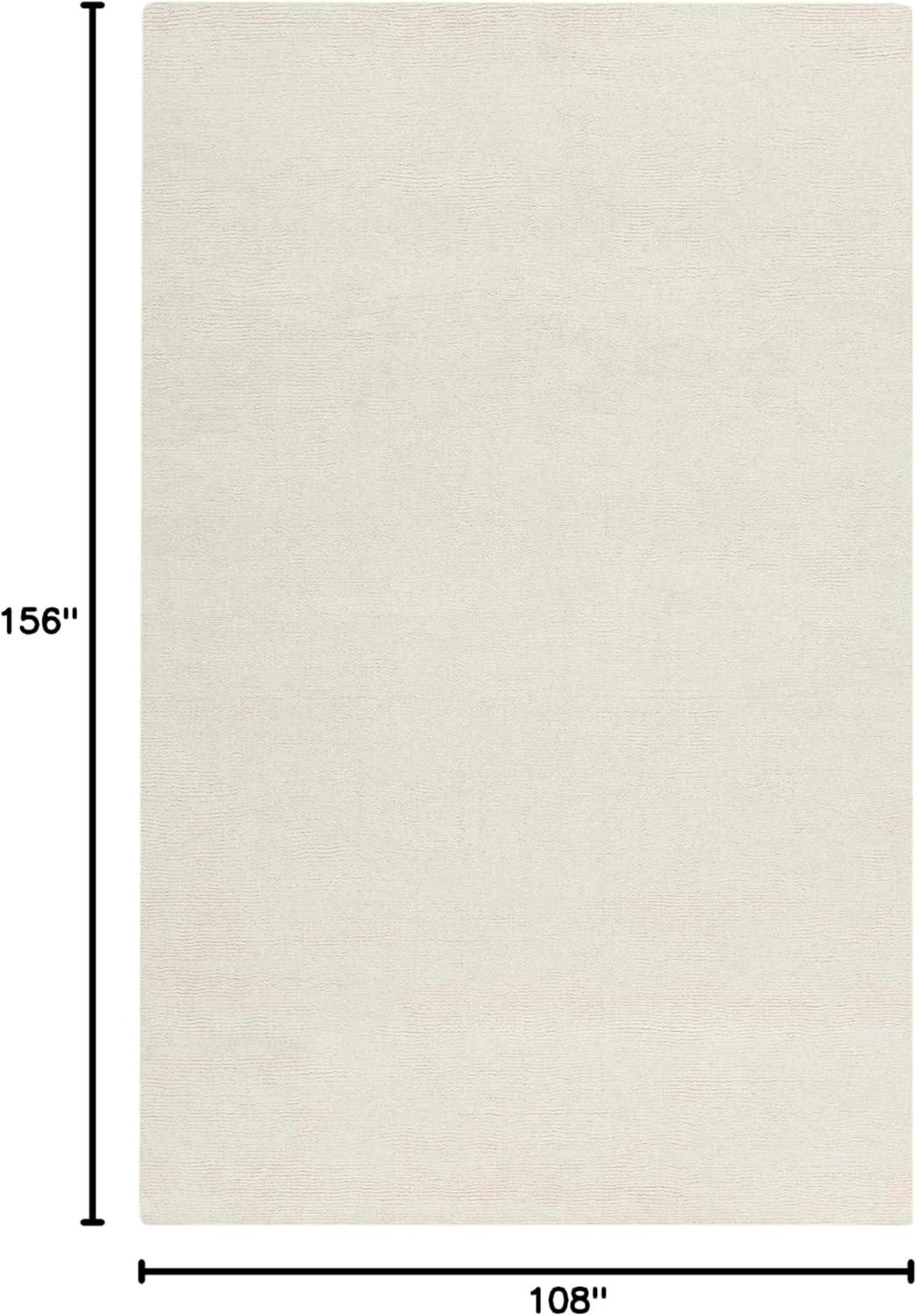 Hauteloom Brockton Solid Wool Modern Farmhouse X-Large Area Rug - Suitable for Living Room Bedroom -%100 Wool - Hand Loomed - Medium Pile - Beige, Cream - 9' x 13'