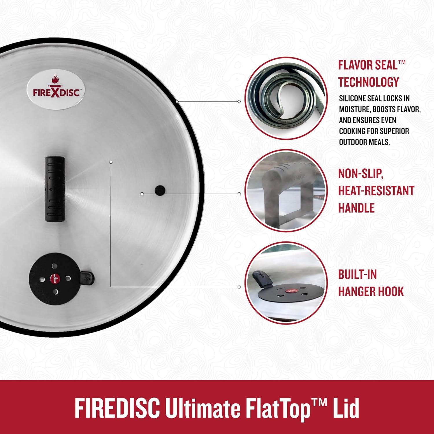 FIREDISC Ultimate Flat Top Lid with Flavor Seal for 22-in. Pots and Pans