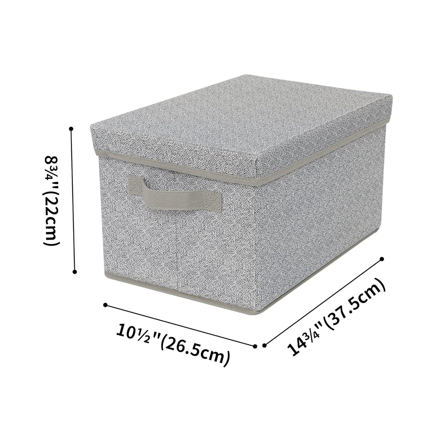 GRANNY SAYS Storage Box, Storage Bins with Lids, Closet Storage Containers, Storage Basket with Lid, Storage Organizer Bins, Decorative Boxes Keepsake, Large Storage Bins, Gray, 3-Pack