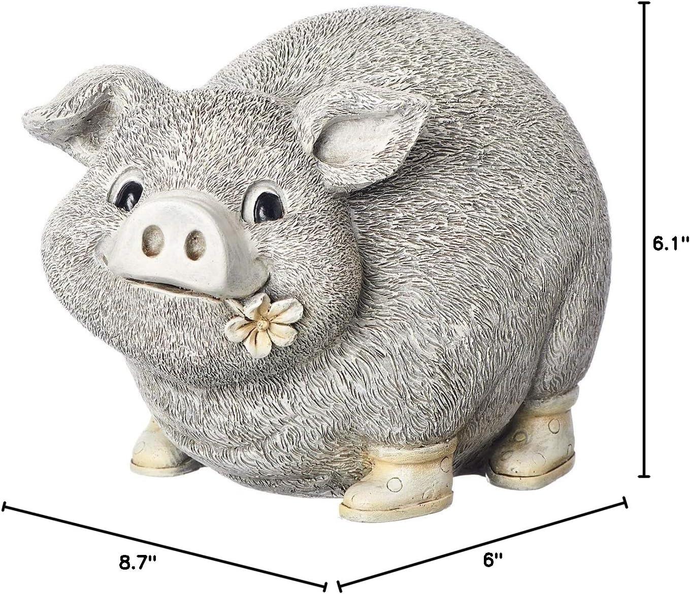 Adorable Pig Garden Statue with Yellow Rain Boots