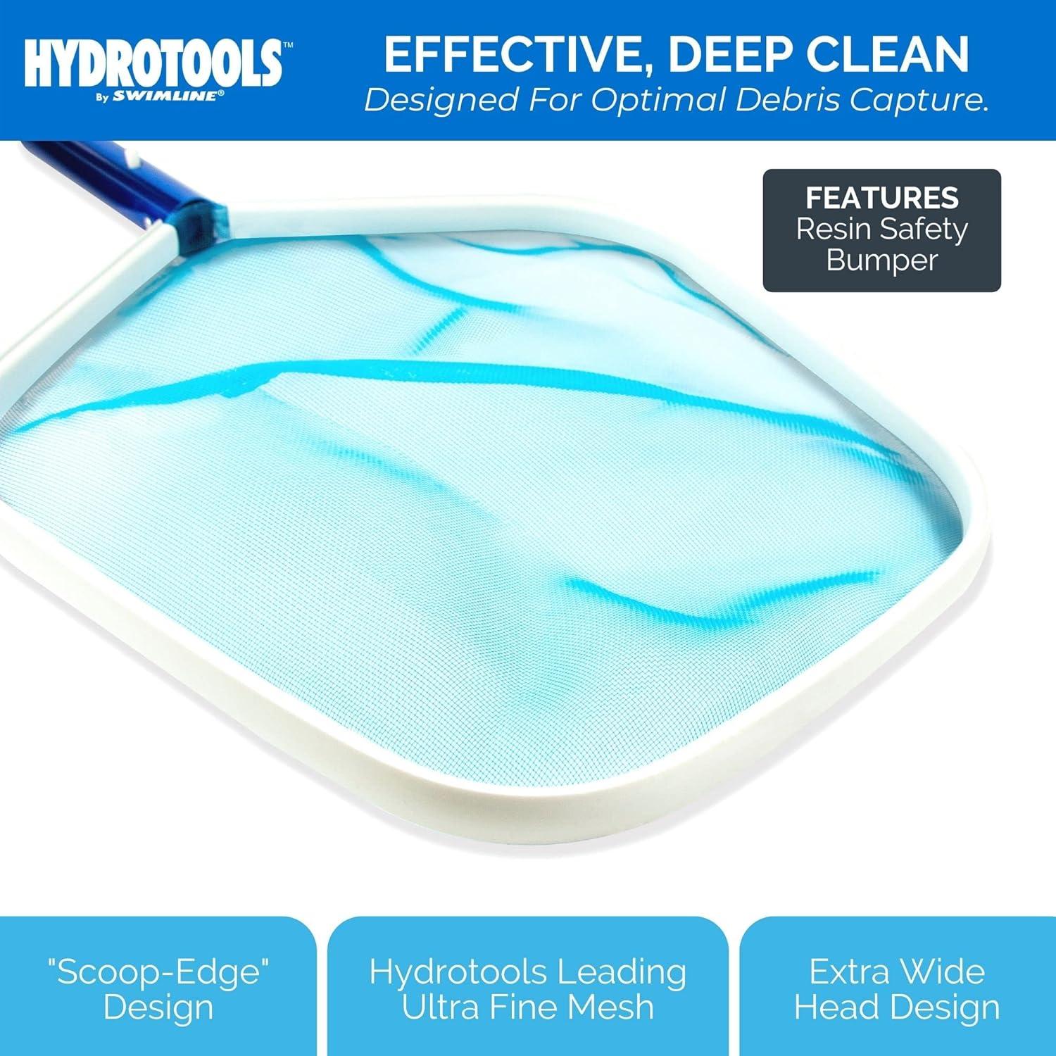 Swimline HYDROTOOLS 8028 Premium Aluminum Leaf Skimmer Net Head Cleaner  For Swimming Pool Spa Fountain Pond Hot Tub  Leaves Bugs Debris Fine Cleaning Maintenance  Heavy Duty Extra Large