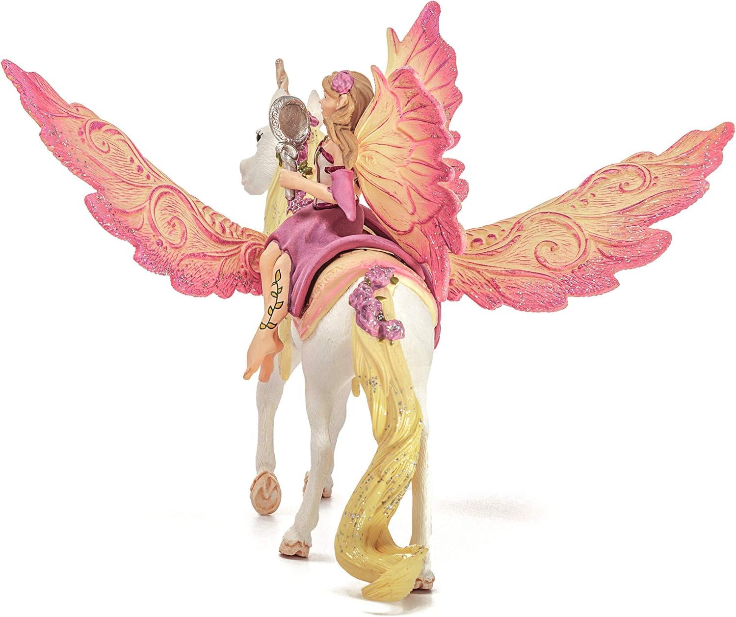 Schleich - Bayala: Fairy Feya with Glitter Unicorn, Fairy Rider & Unicorn Toy Figurine Educational Playset, 2 Pcs