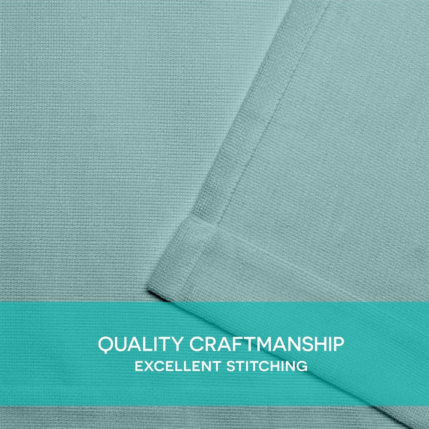 EXCLUSIVE HOME Miami Semi-Sheer Textured Indoor/Outdoor Grommet Top Curtain Panel Pair, 54"x84", Teal
