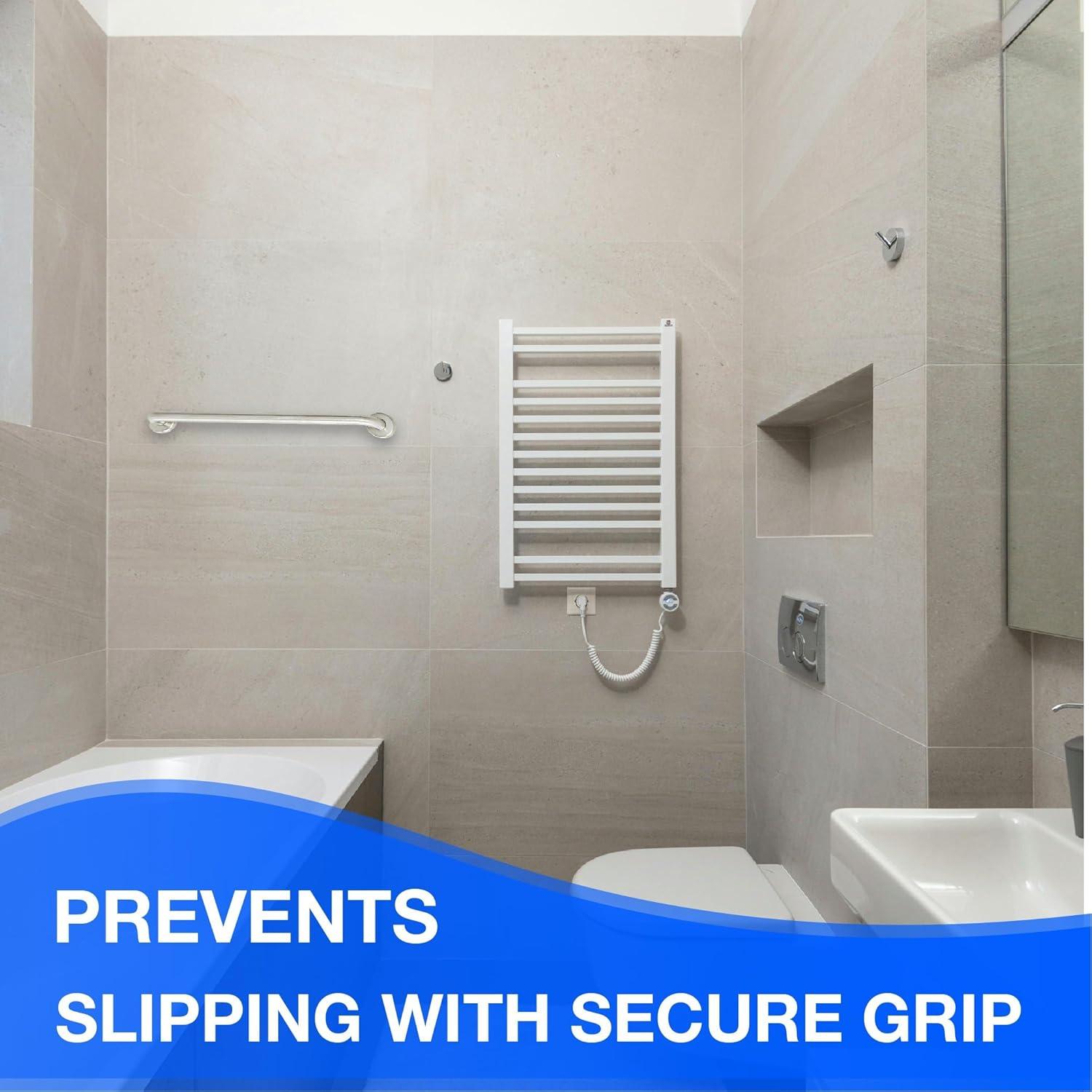 30” Shower Handle Smooth Grip | 304 Stainless Steel Bathroom Grab Bars For Seniors, Handicap Grab Bars | ADA Shower Bars Safety For Elderly Holds Upto 400lbs, Grab Bars For Bathtubs And Showers