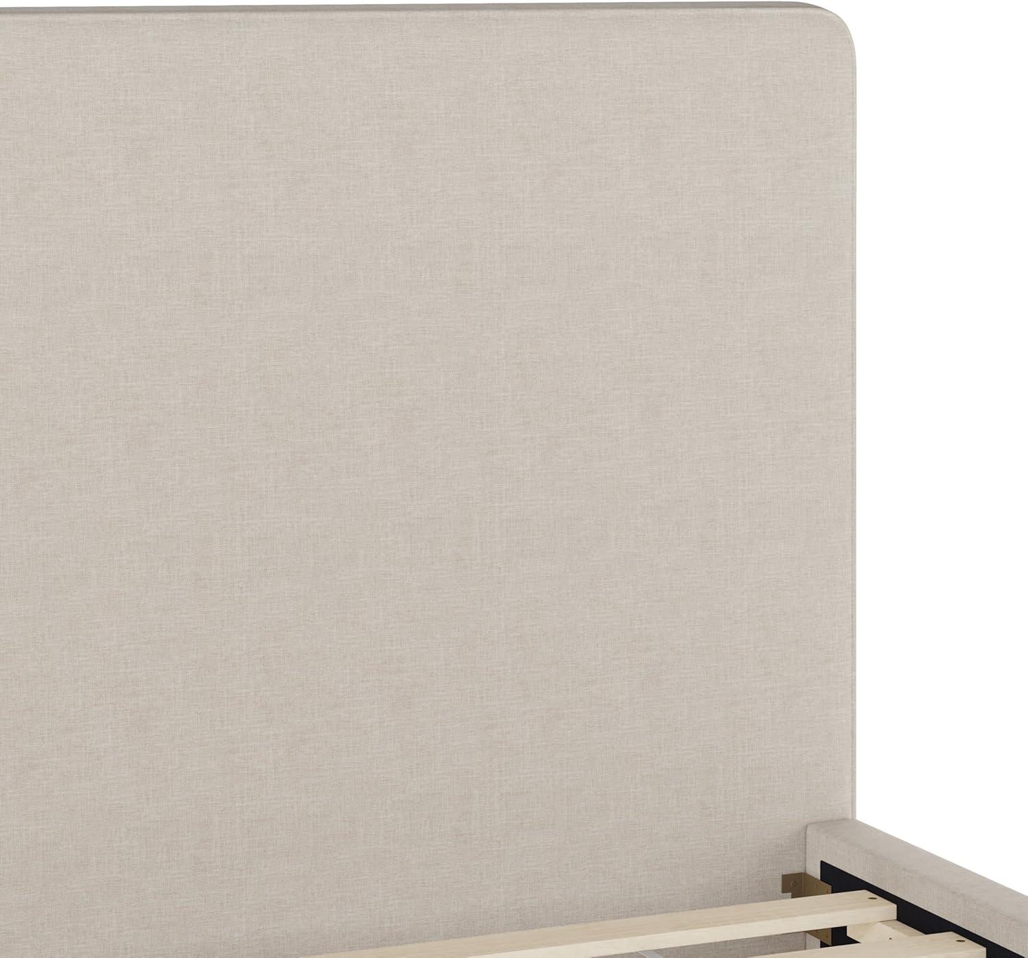 Martha Stewart Martha Stewart Britta Upholstered Platform Bed With Piped Detail Headboard