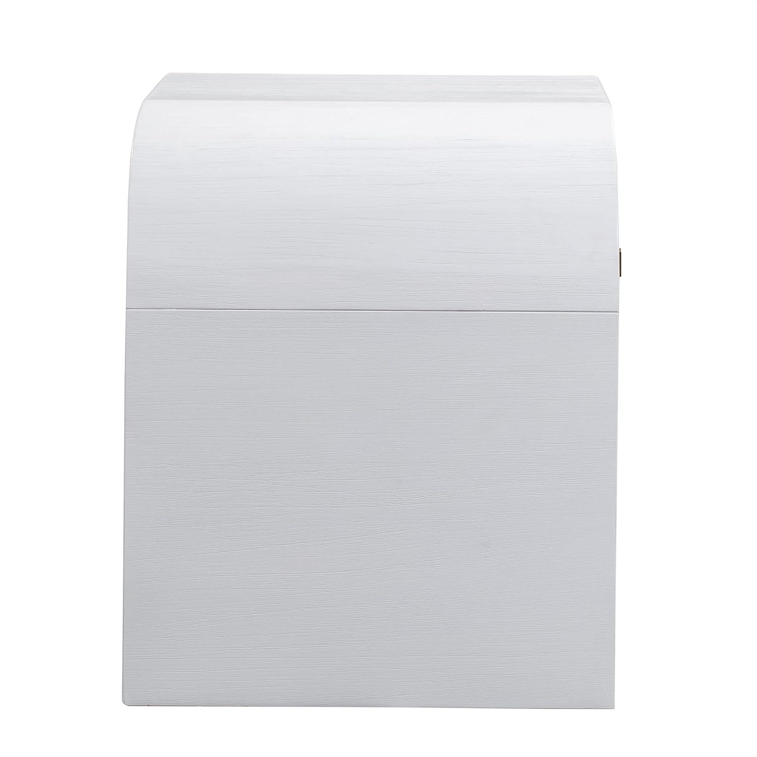 TOV Furniture Hump White Acacia Nightstand with Gold Accents
