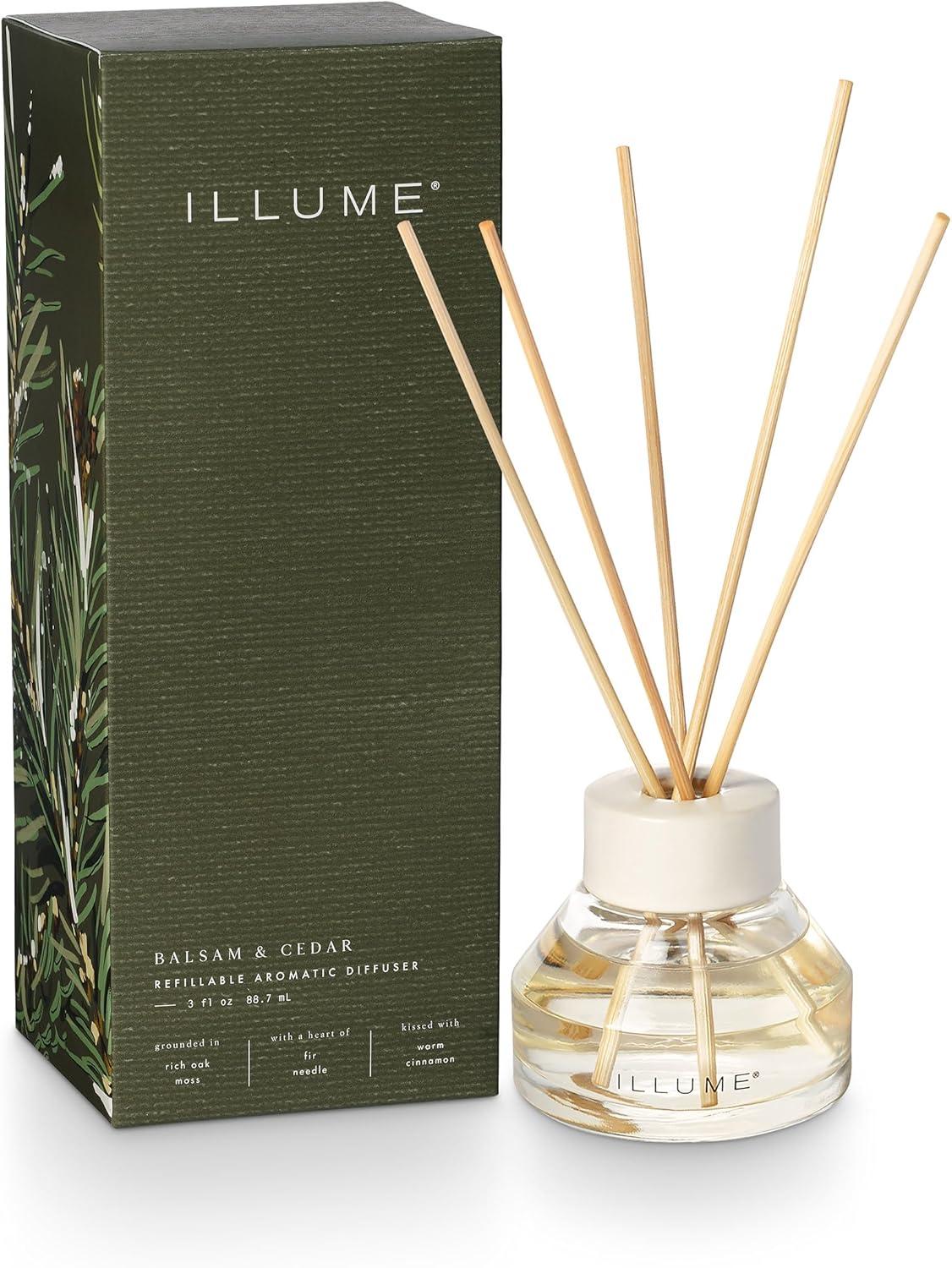 Balsam & Cedar White Ceramic Reed Diffuser, 3oz