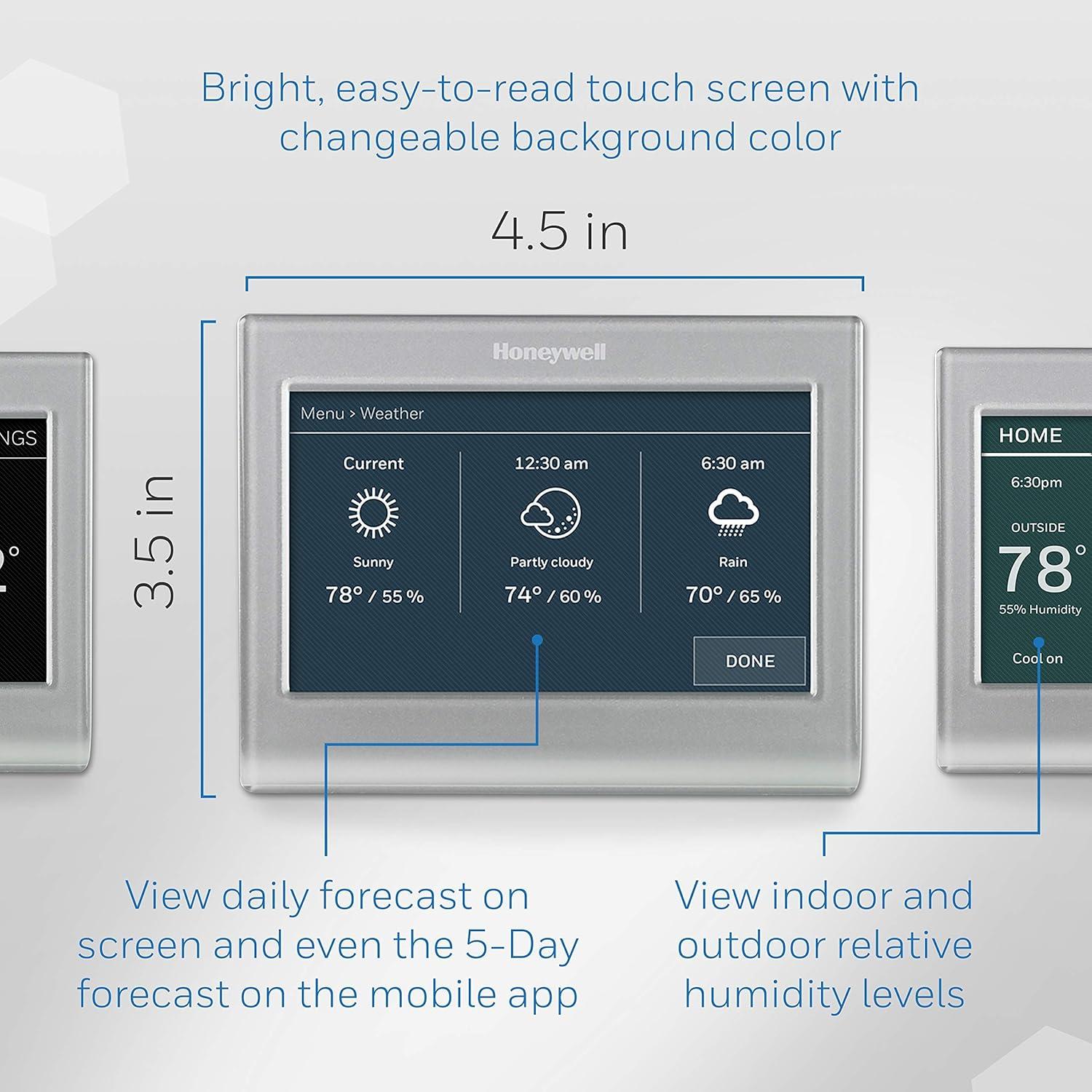 Honeywell RTH9585WF1004 Gray Wi-Fi Smart Color Thermostat