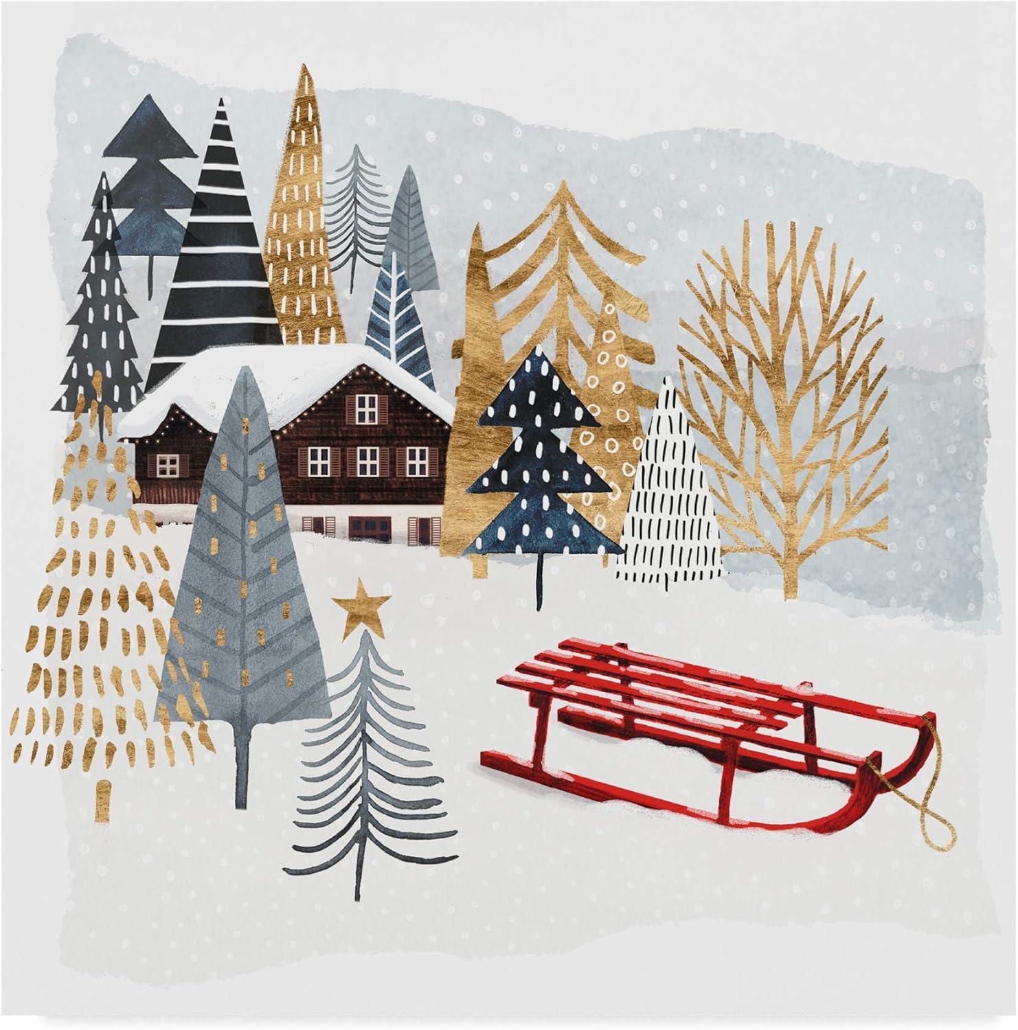 Trademark Fine Art -Victoria Borges 'Christmas Chalet Ii' Canvas Art