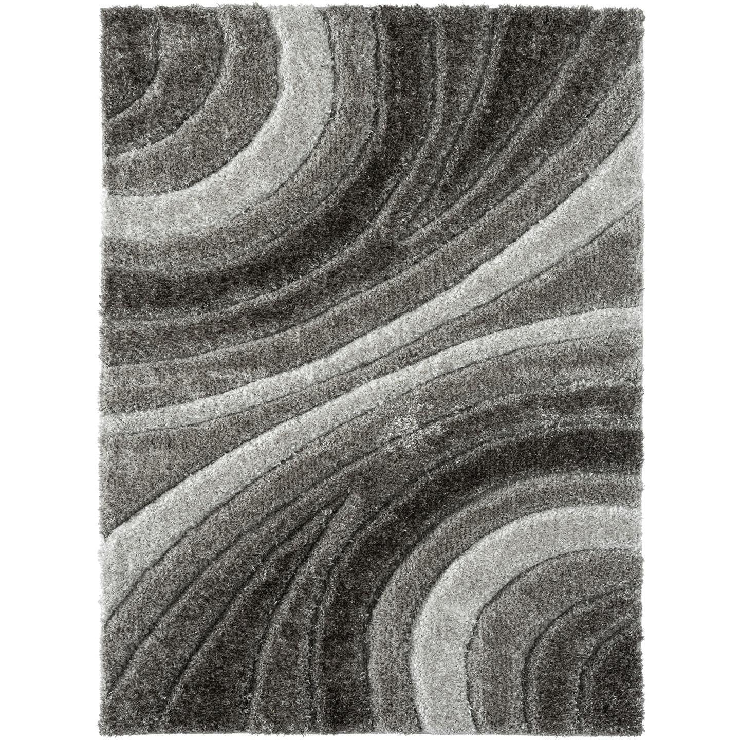 Luxe Weavers Modern Shag Geometric Area Rug, Gray 5x7