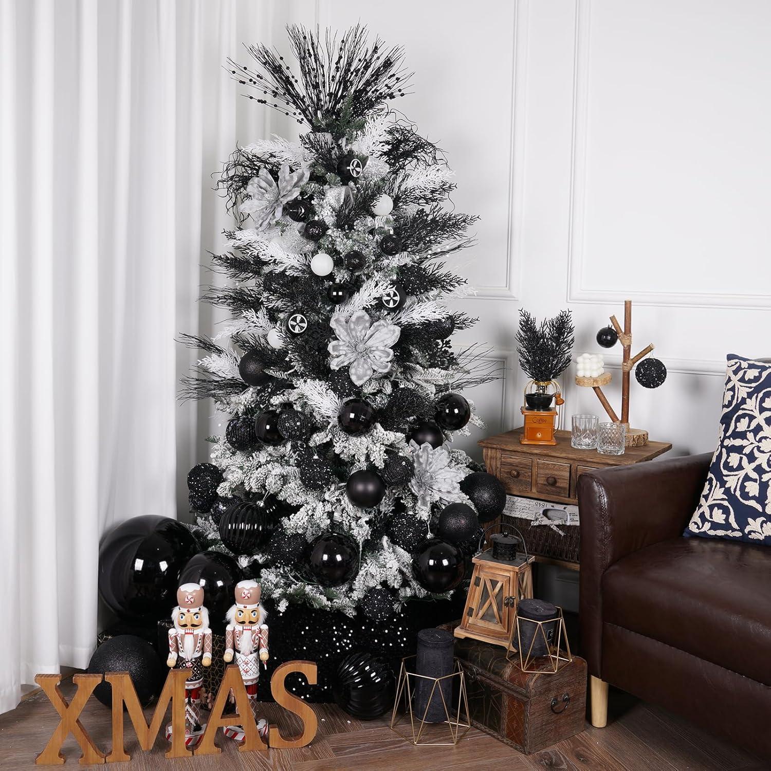 XmasExp 4in Large Christmas Ornaments Christmas Ball Ornaments Giant Tree Decoration Shatterproof Decorative Hanging Balls for Holiday Party Decor (Silver,4pcs)