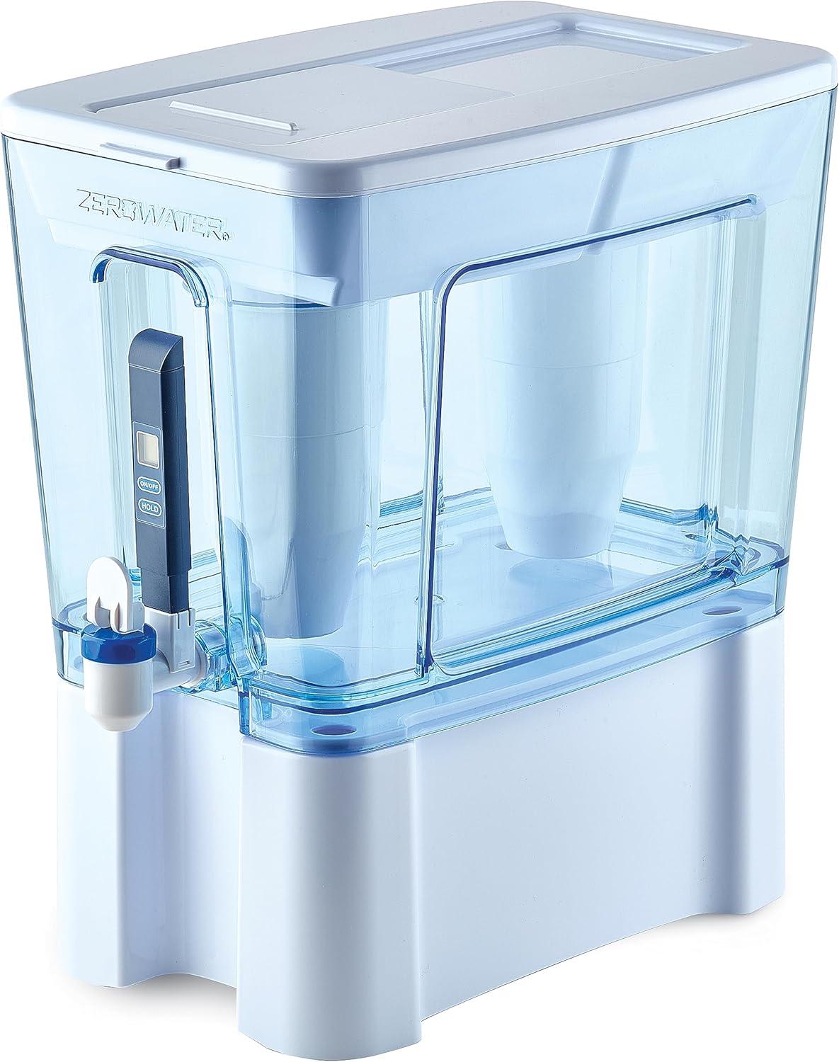 Orblue 52-Cup 5-Stage Water Filter Pitcher Dispenser With 5-Stage 0 TDS Zero Water Filter – IAPMO Certified To Reduce Metals, Chlorine, Lead, Chromium, And Forever Chemicals PFOA/PFOS