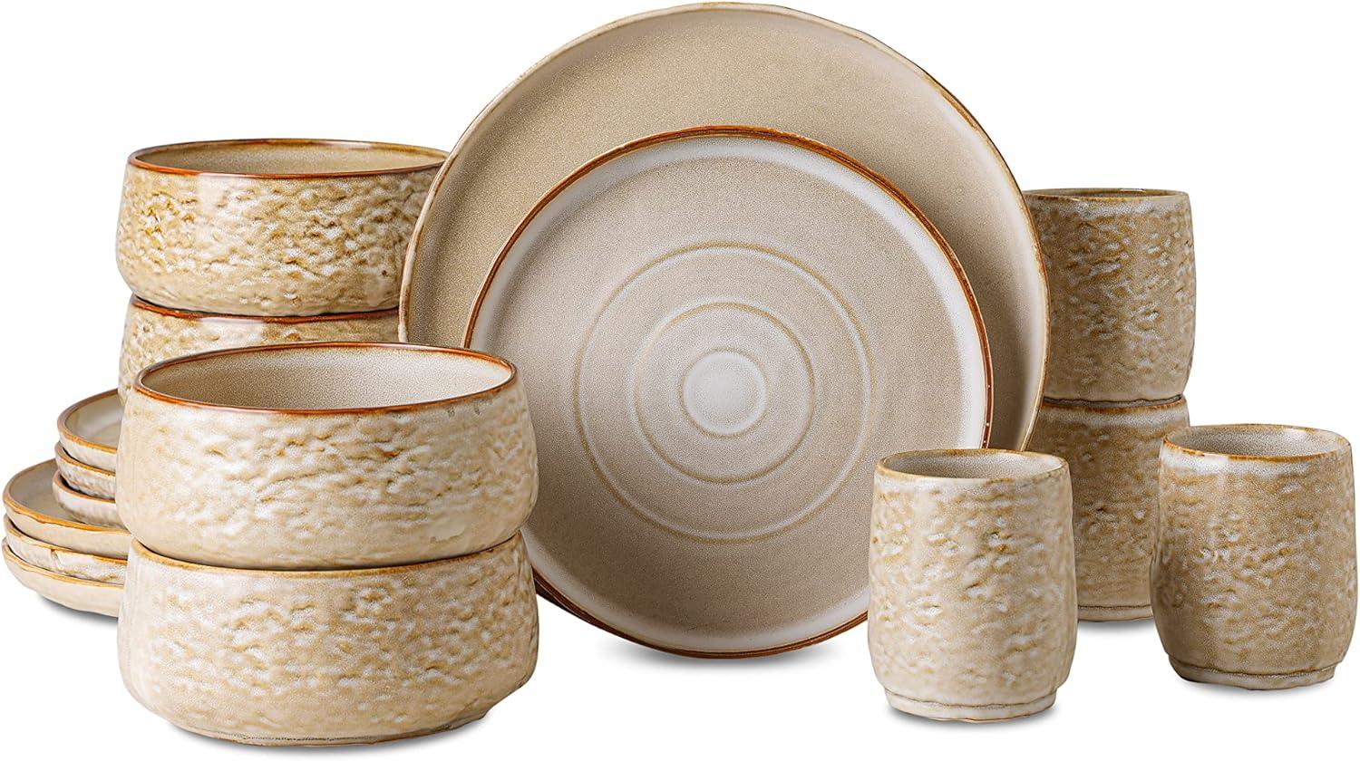 Shosai Stone by Mercer Project Shosai 16-Piece Dinnerware Set Stoneware