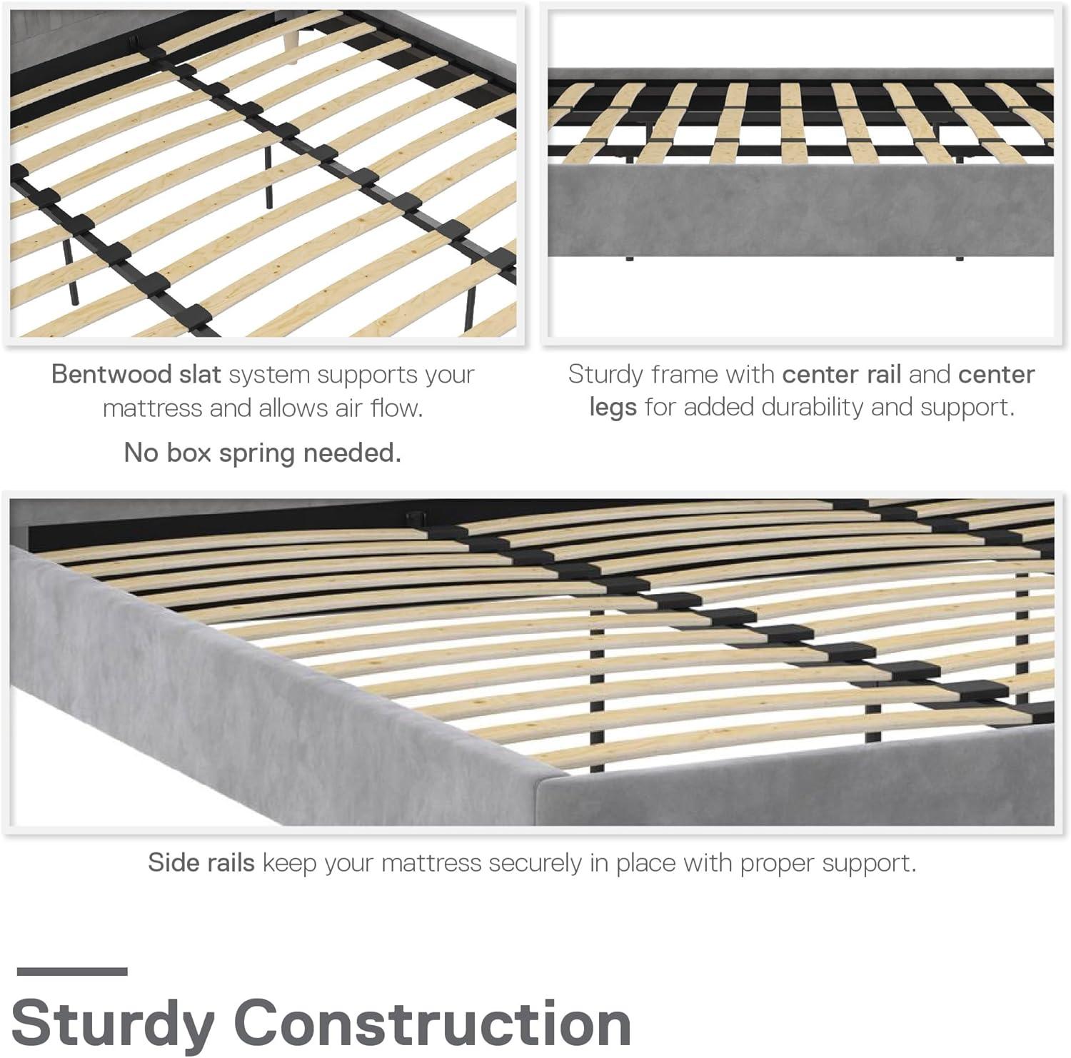 Novogratz Holly King Size Upholstered Platform Bed