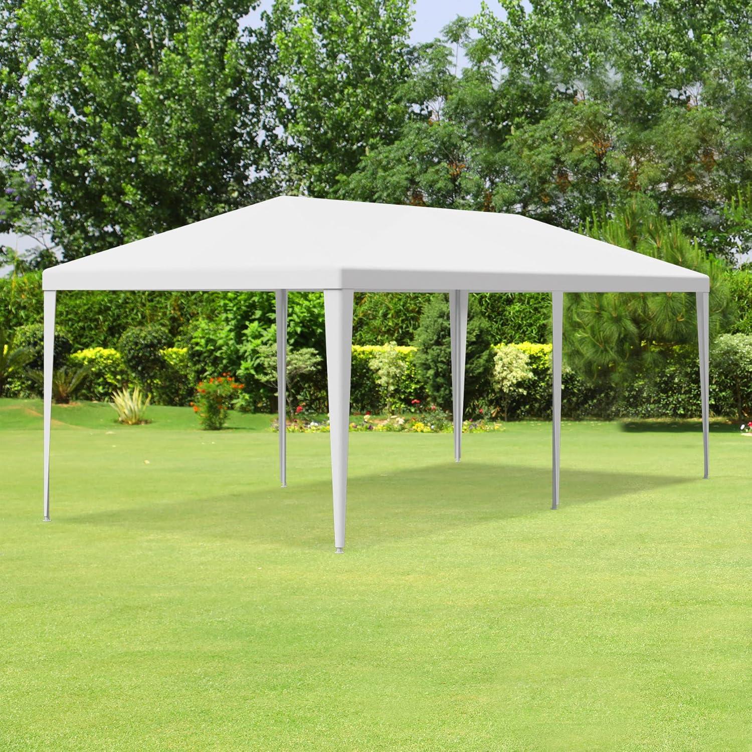 LEMY Gazebo Tent, Outdoor Canopy Shelter with Removable Sidewalls and Windows, Waterproof Heavy Duty Canopy for Patio, Garden, Party Wedding, 10' x 20', White