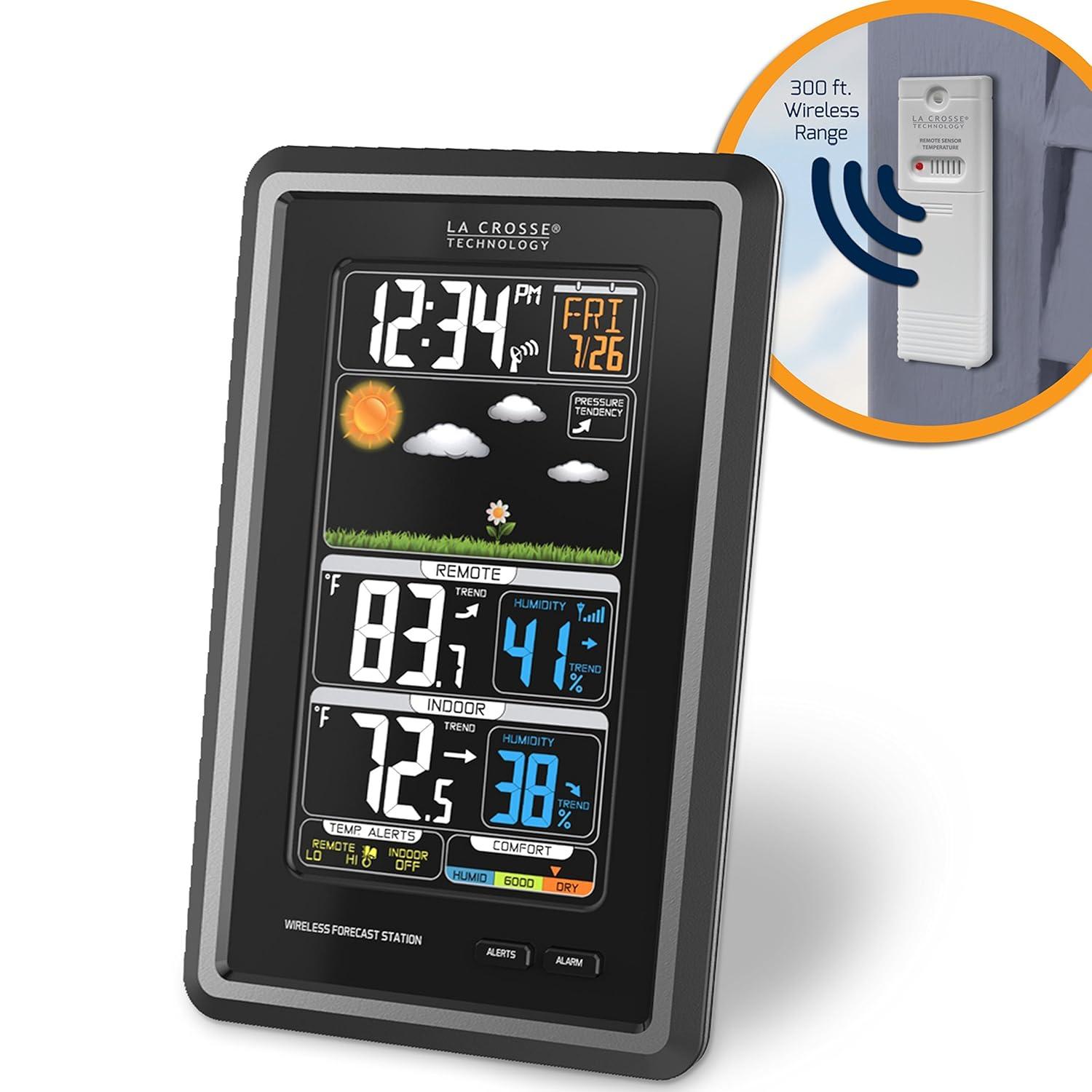 Wireless Color Weather Station with Humidity Sensor and Alerts