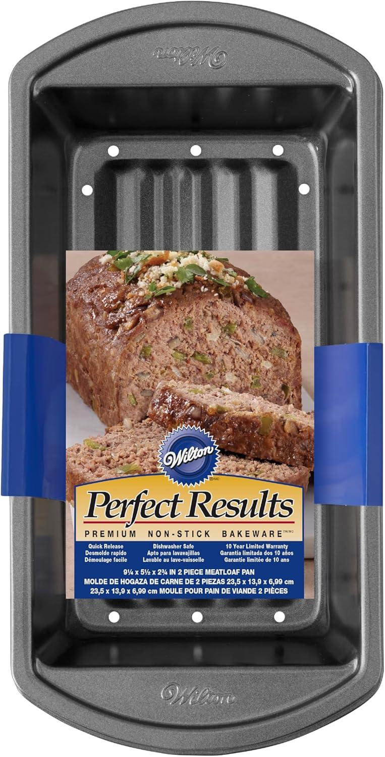 Non-Stick Steel Meatloaf Pan with Drip Holes