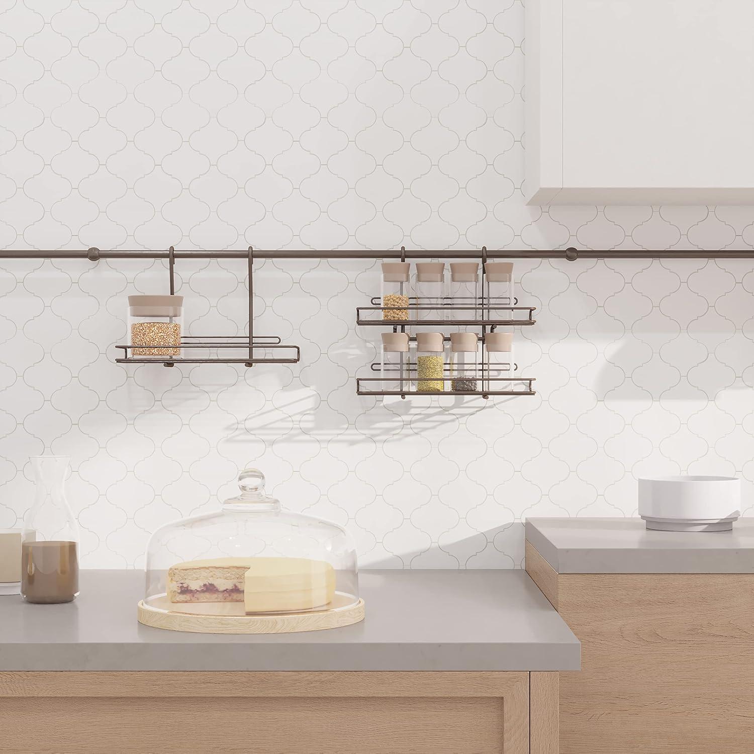 Zurich White 5'' x 5'' Marble Peel and Stick Wall Tile