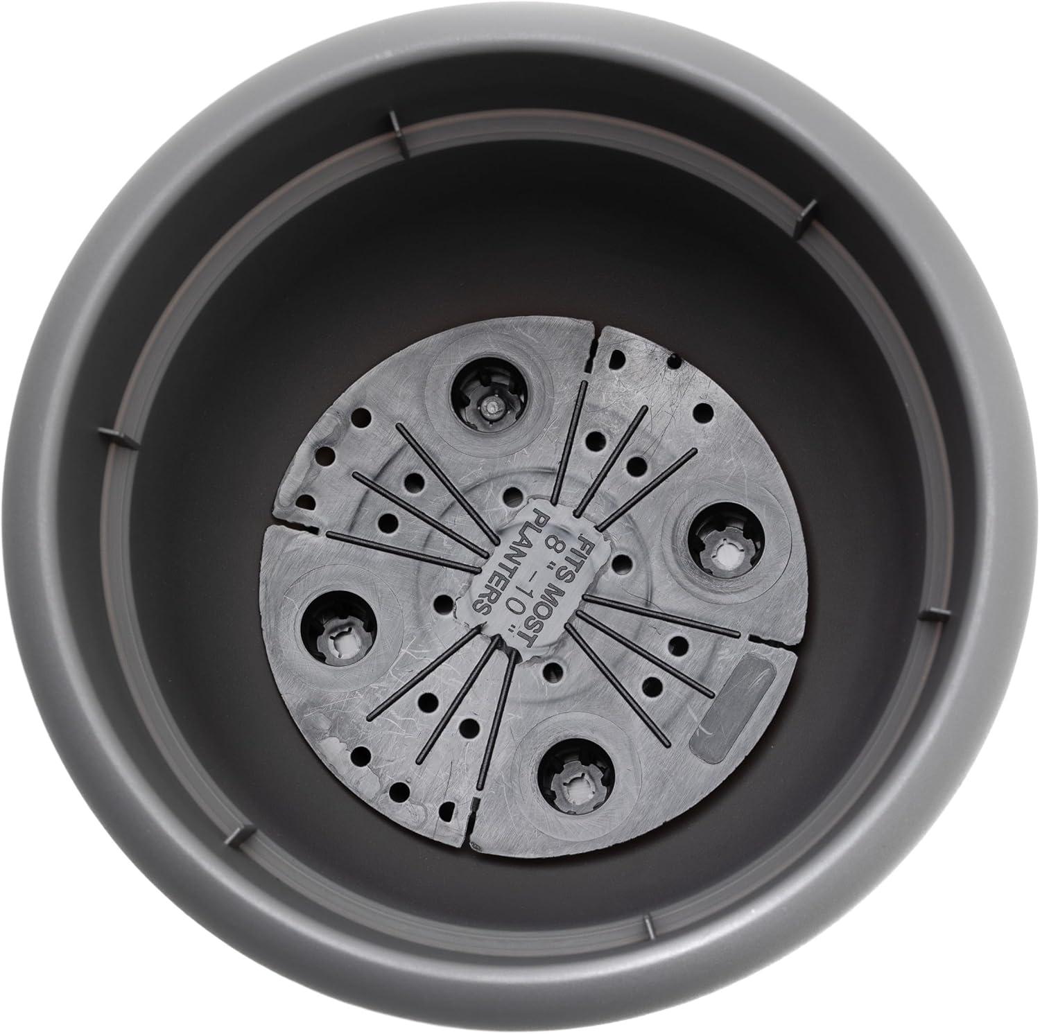 Bloem Ariana 12 in. D Polyresin Planter Charcoal