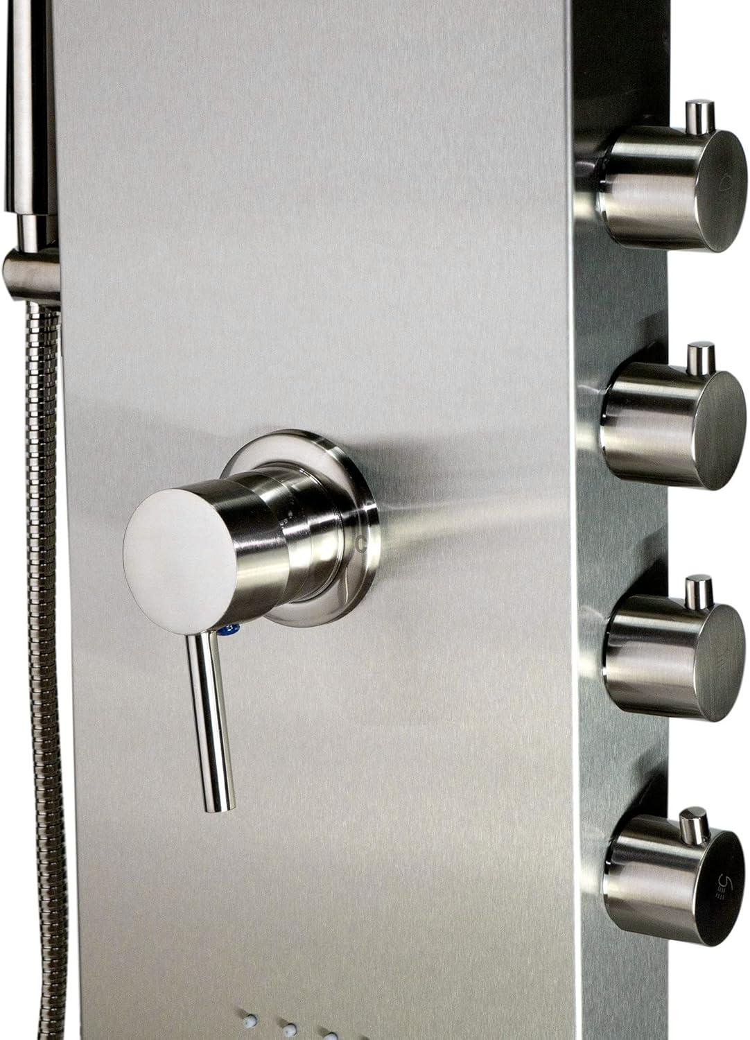 Brushed Stainless Steel Spa Shower Panel with Body Sprays