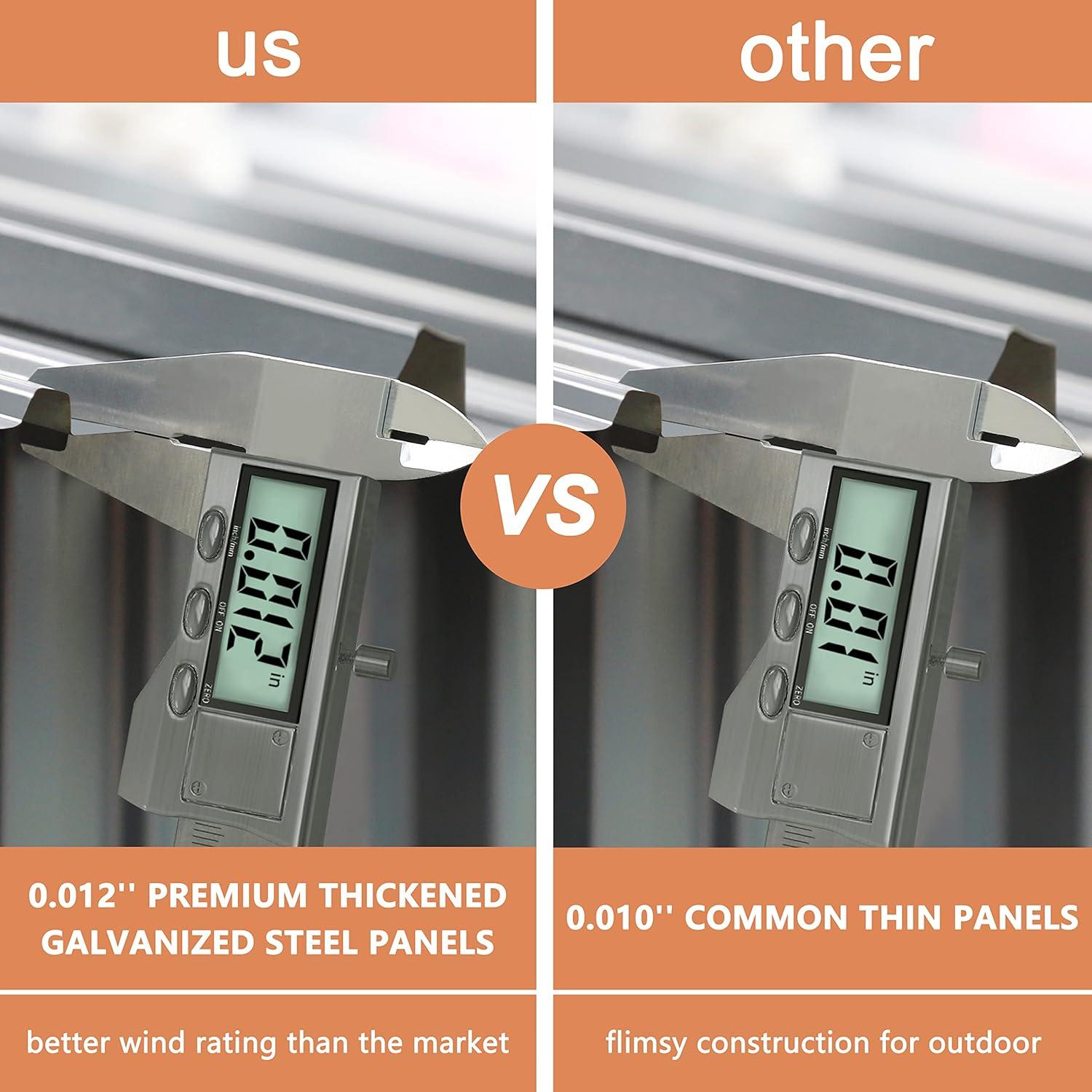 VEIKOUS  Outdoor Metal Storage Shed with Lockable Door and Air Vents for Garden 8x10