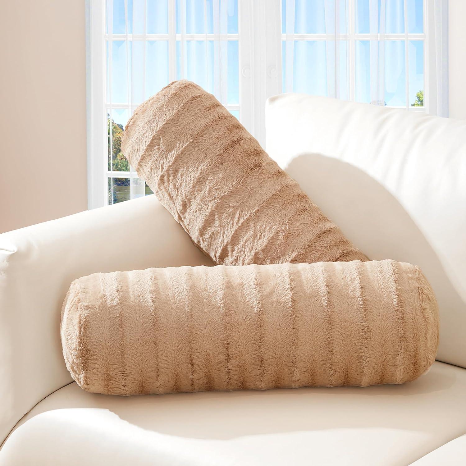 Cheer Collection Cheer Collection Faux Fur Bolster Pillow