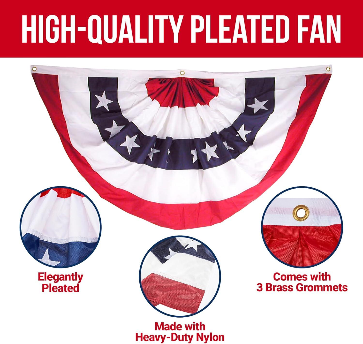 Super Tough Brand 3ft x 6ft Decoration Sewn Nylon Pleated Fan Other