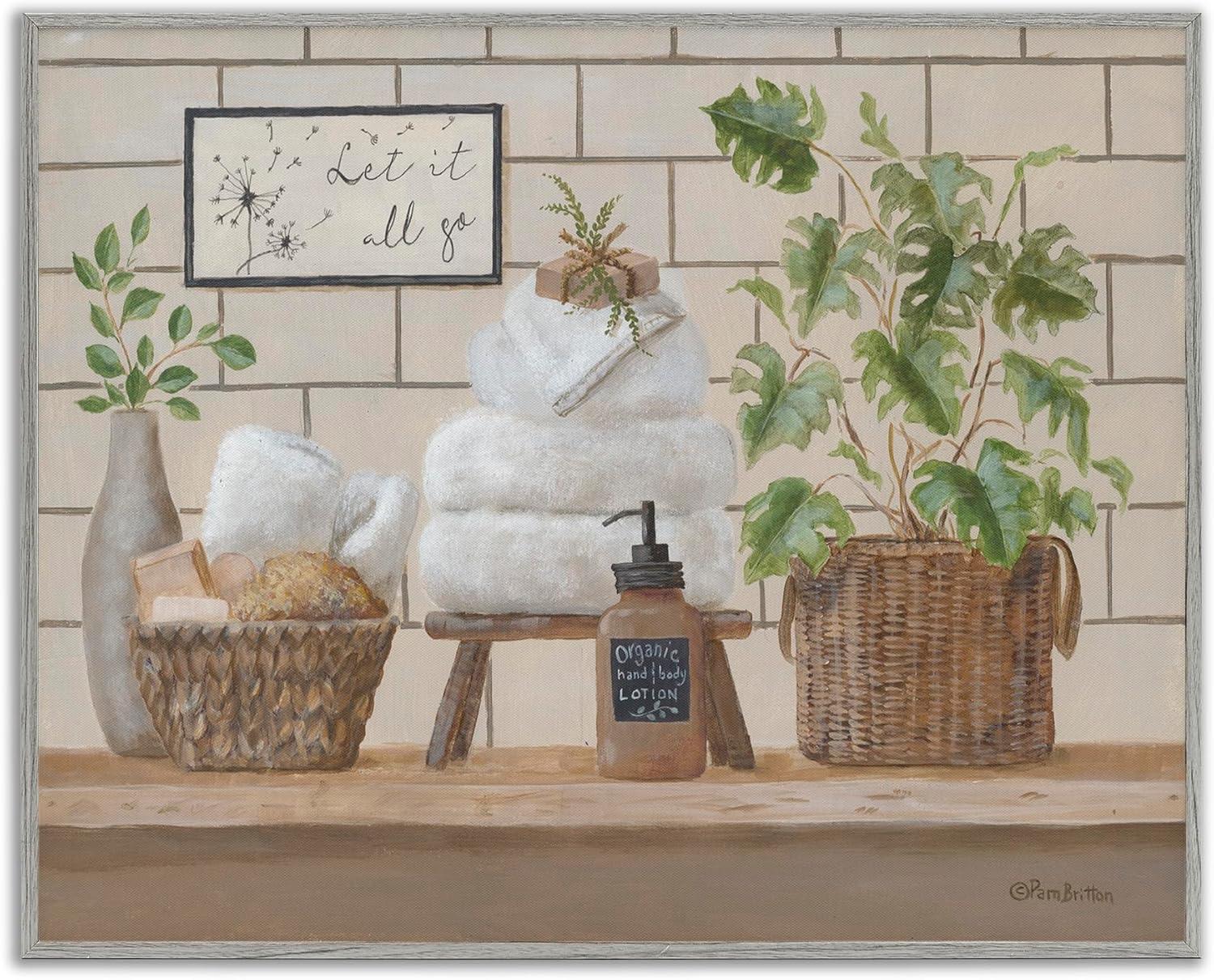 " Comforting Bathroom Spa Still Life " by Pam Britton Painting Print