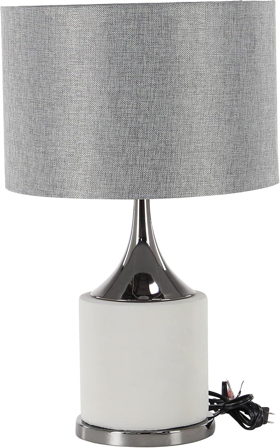 DecMode 24" Gray Table Lamp with Gray Linen Shade