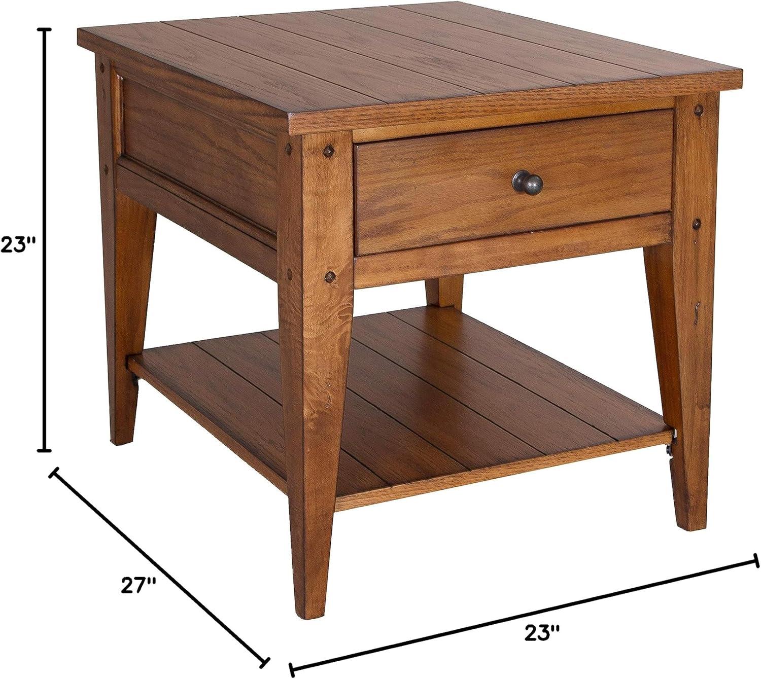 Lake House Medium Brown End Table