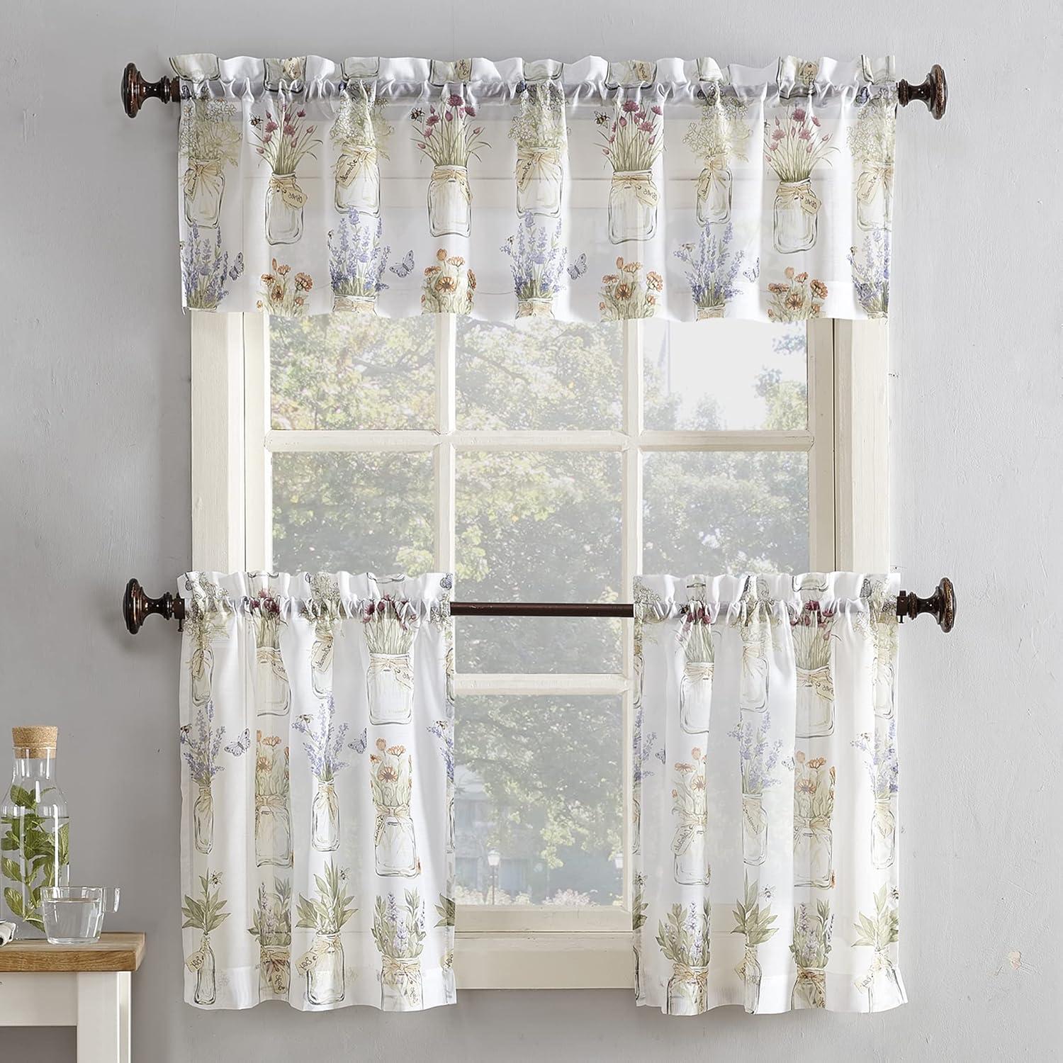 54"x14" No. 918 Eves Garden Kitchen Window Valance White