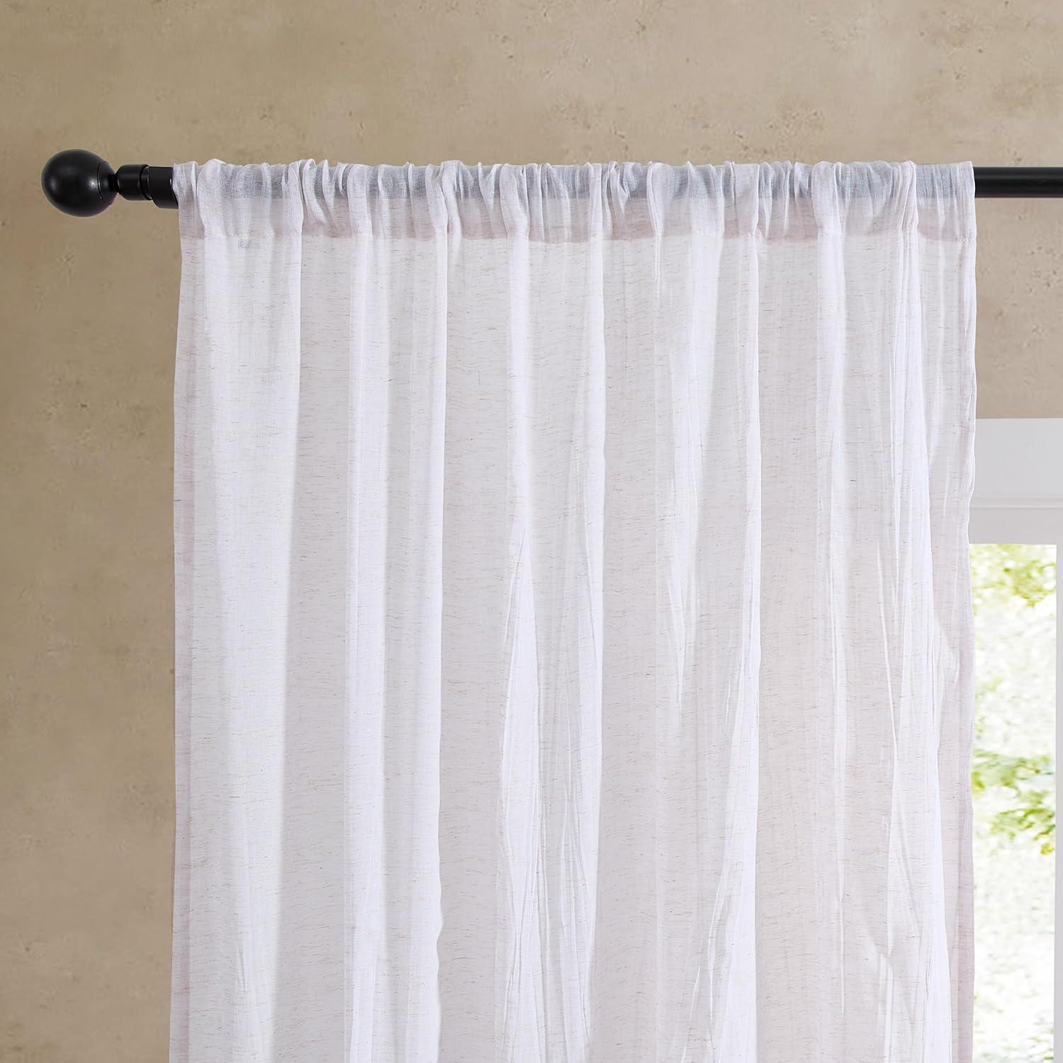 Solid Semi-Sheer Curtain Panels (Set of 2)
