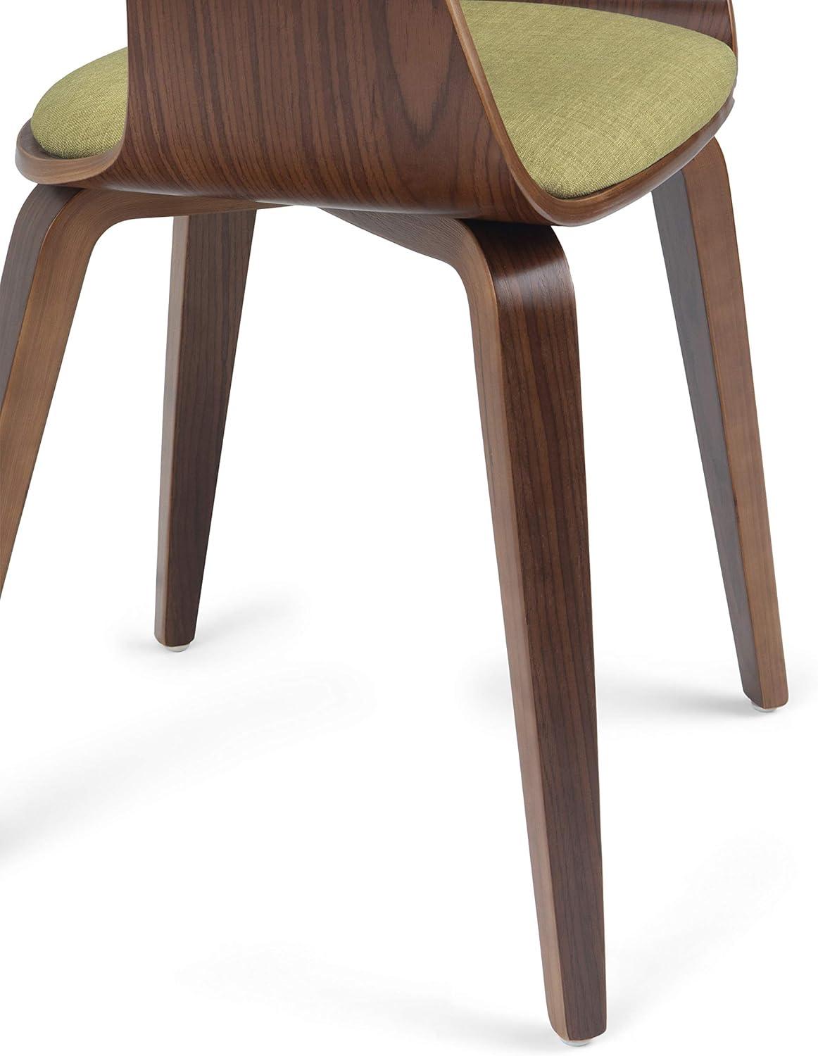 Lowell Bentwood Upholstered Dining Chair with Curved Backrest in Mid-Century Modern Style