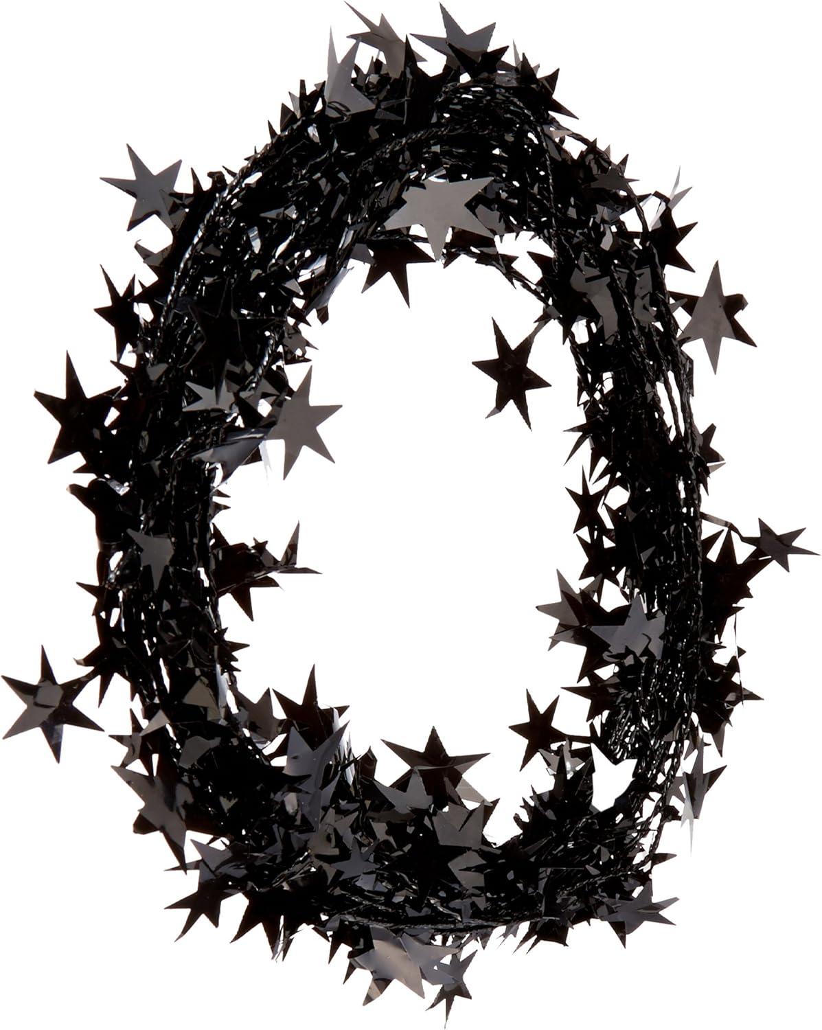 PMU Star Wire Shiny Garland Black - Halloween, Christmas Party, Wedding, Birthday, Festive Home Decoration Ornament 25ft Black (1/pkg) Pkg/1