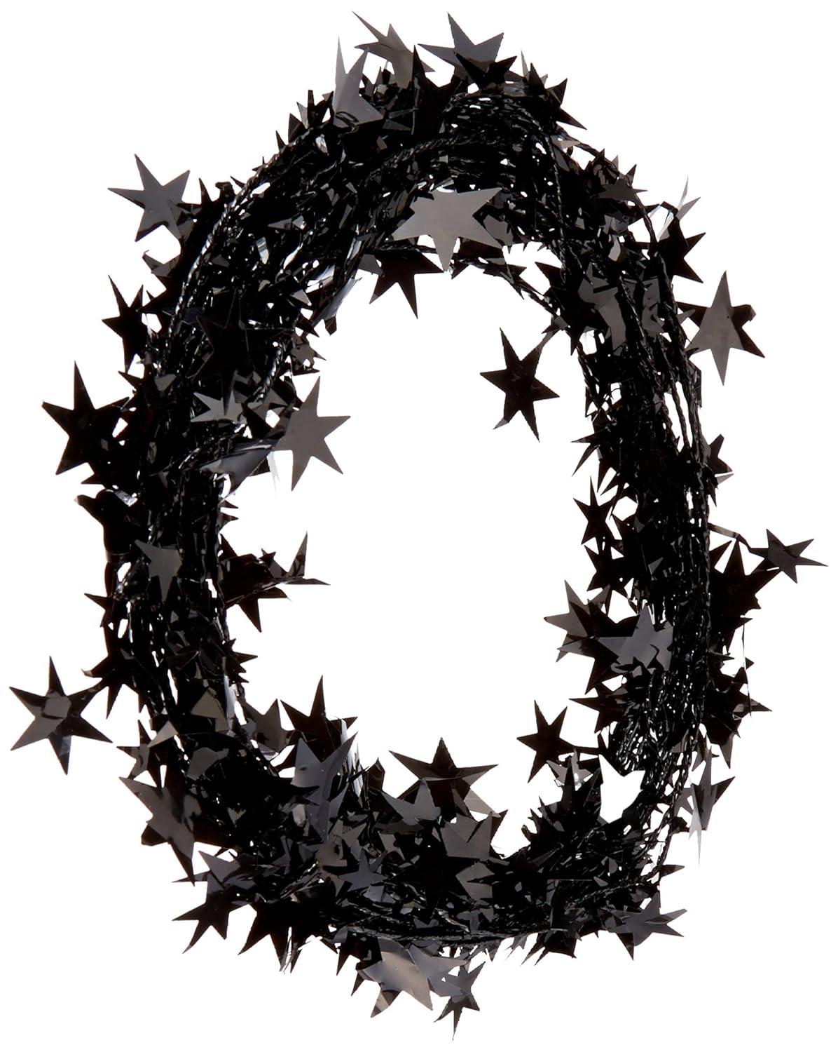 PMU Star Wire Shiny Garland Black - Halloween, Christmas Party, Wedding, Birthday, Festive Home Decoration Ornament 25ft Black (1/pkg) Pkg/1