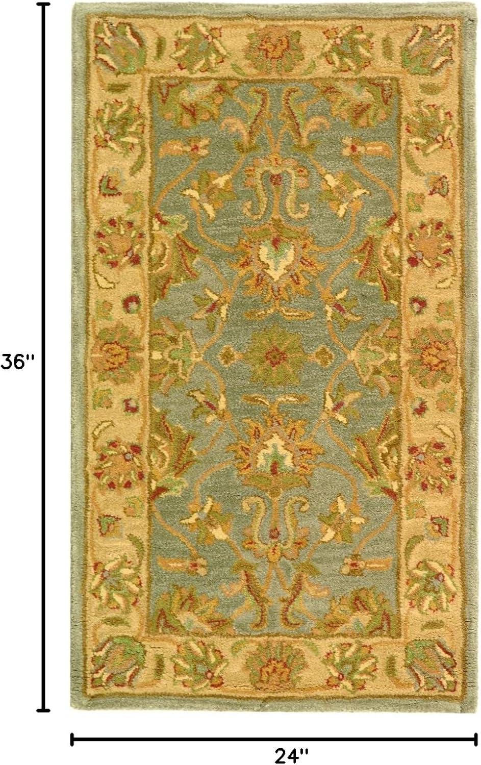 Heritage HG343 Handmade Accent Rug - 2'x3' - Brown/Blue - Safavieh
