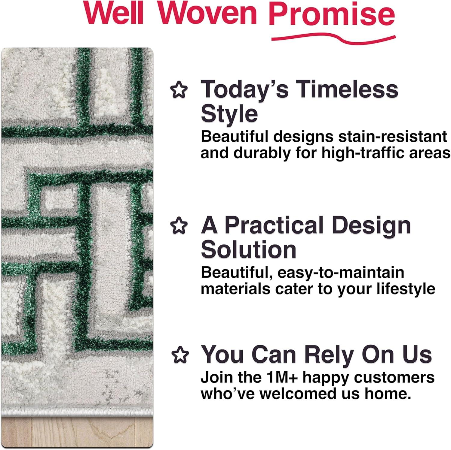 Well Woven Fairmont Huntington Modern Abstract Marble Pattern Blue 9'3" x 12'6" Area Rug