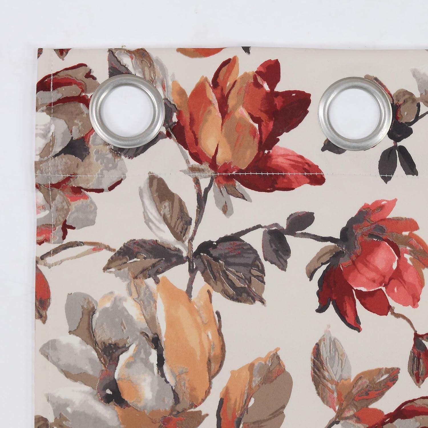 Sun Zero Irma Vintage Floral Blackout Grommet Curtain Panel, 40"x63", Stone