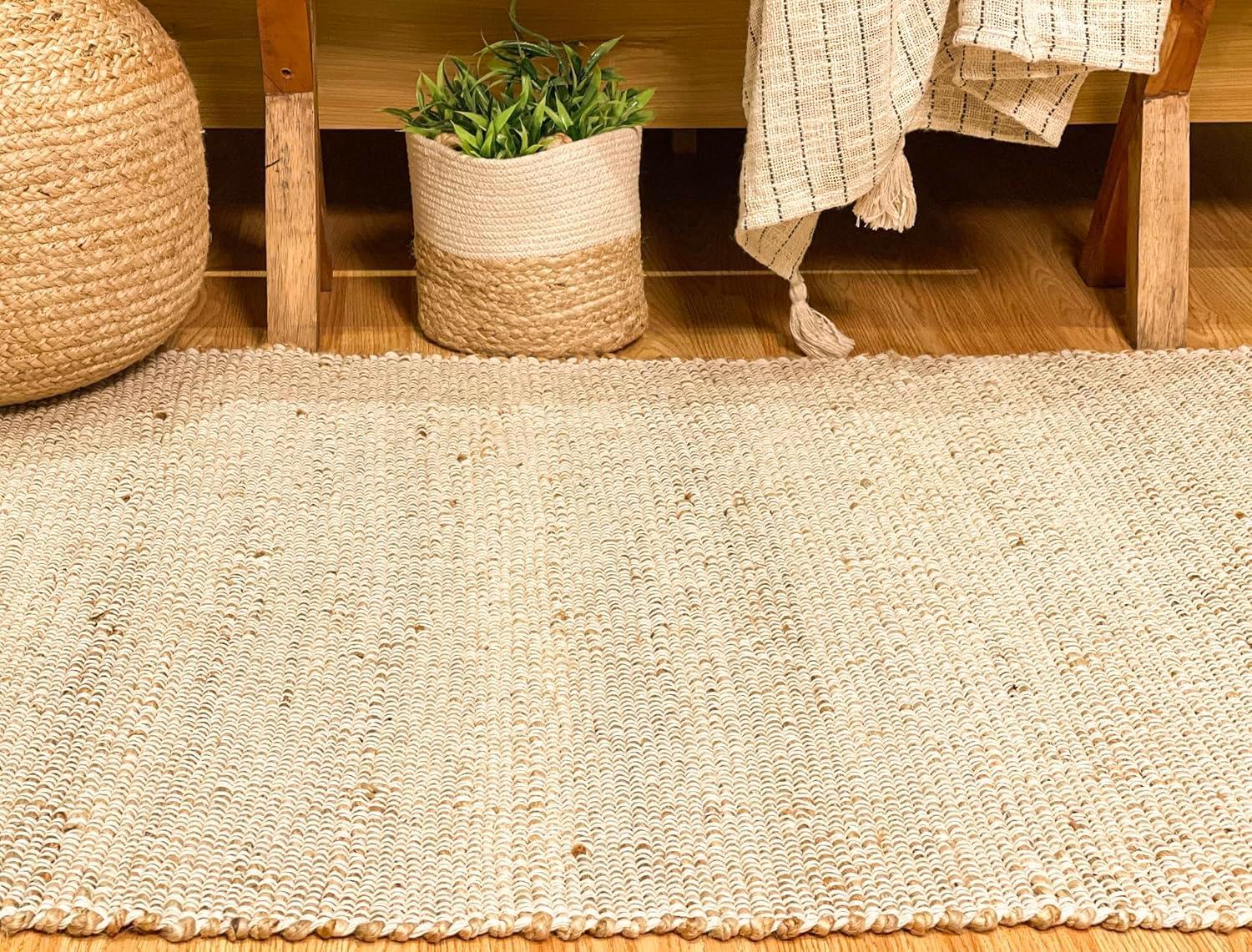4'x6' Pata Hand Woven Chunky Jute Area Rug, Light Ivory - JONATHAN Y