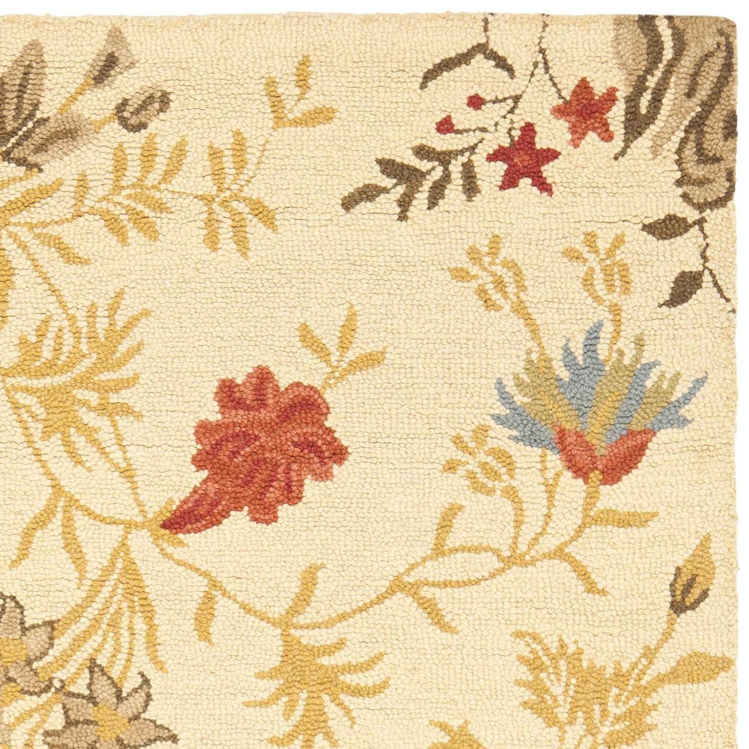 Blossom BLM916 Hand Hooked Indoor Area Rug - Beige/Multi - 5'x8' - Safavieh