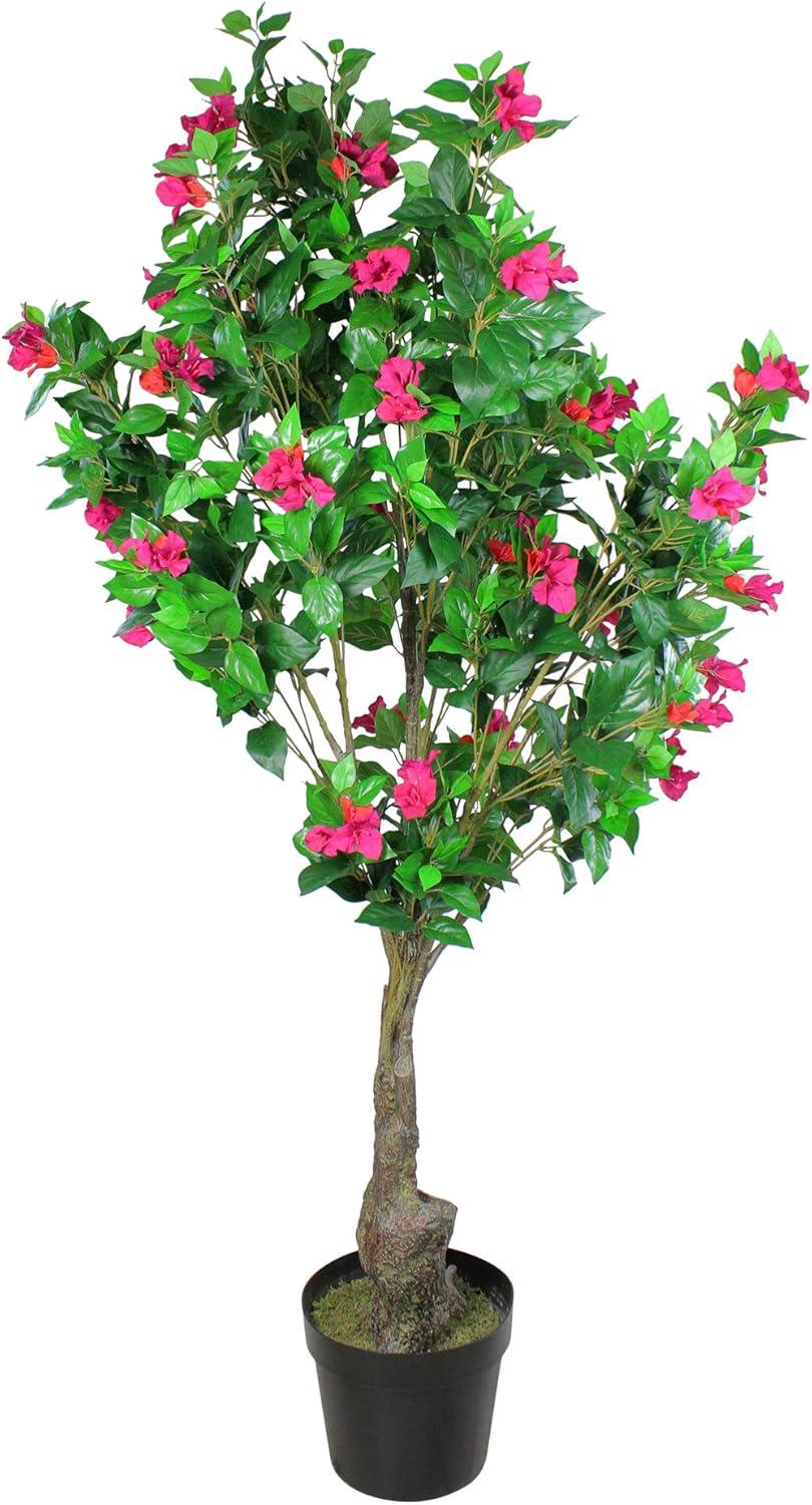 74.5" Pink and Red Potted Artificial Bougainvillea Tree