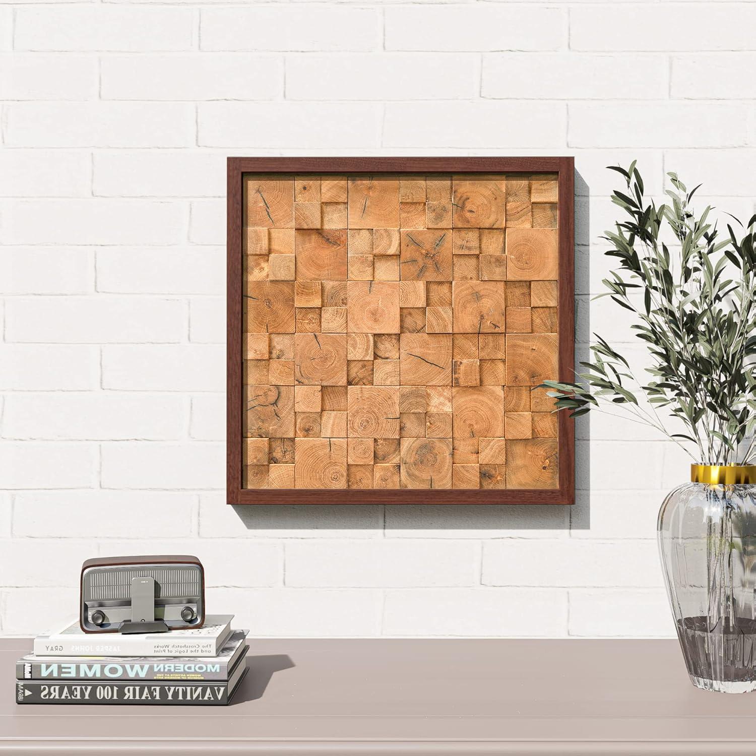 Rustic Abstract Wall Decor on Solid Wood